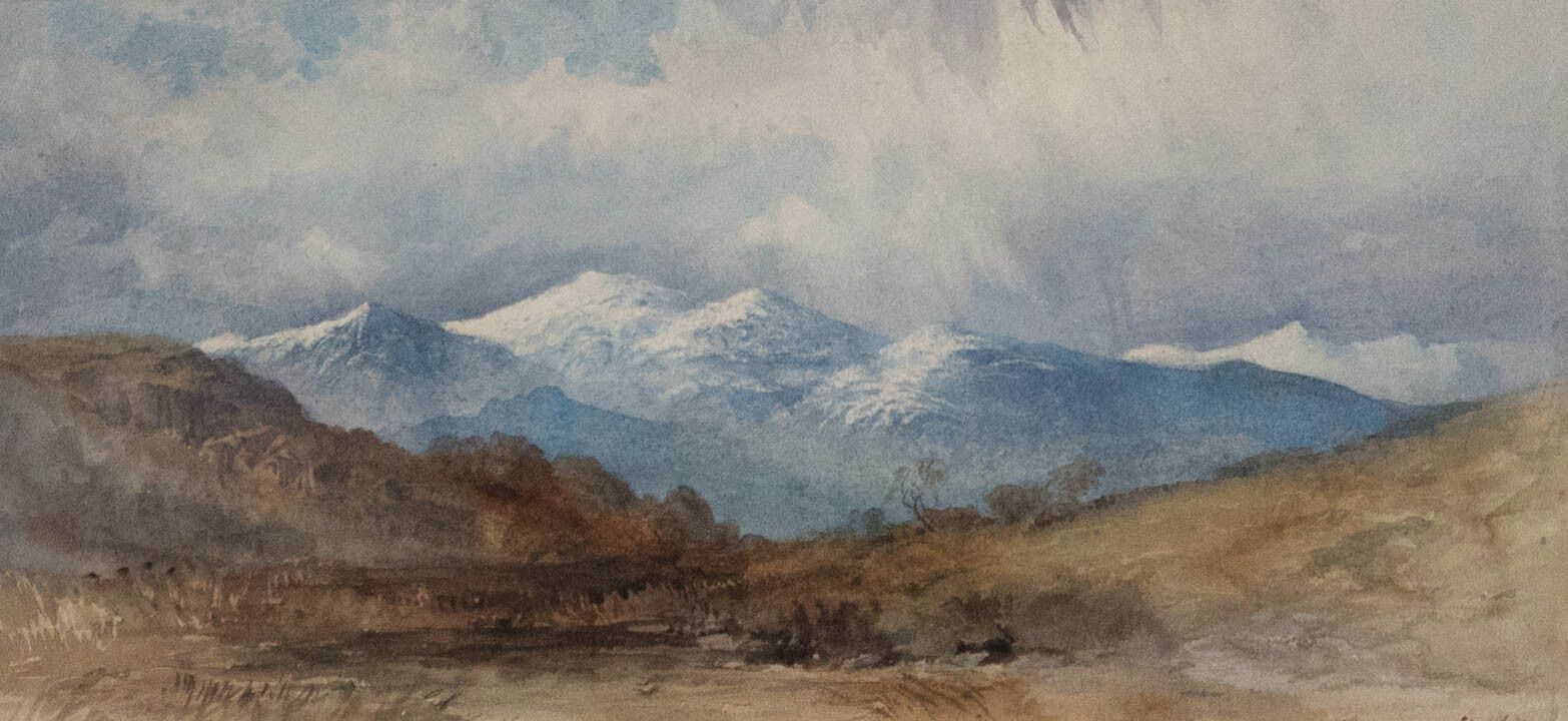 H. A. Hanpen Framed Early 20th Century Watercolour, White Mountains photo furniture