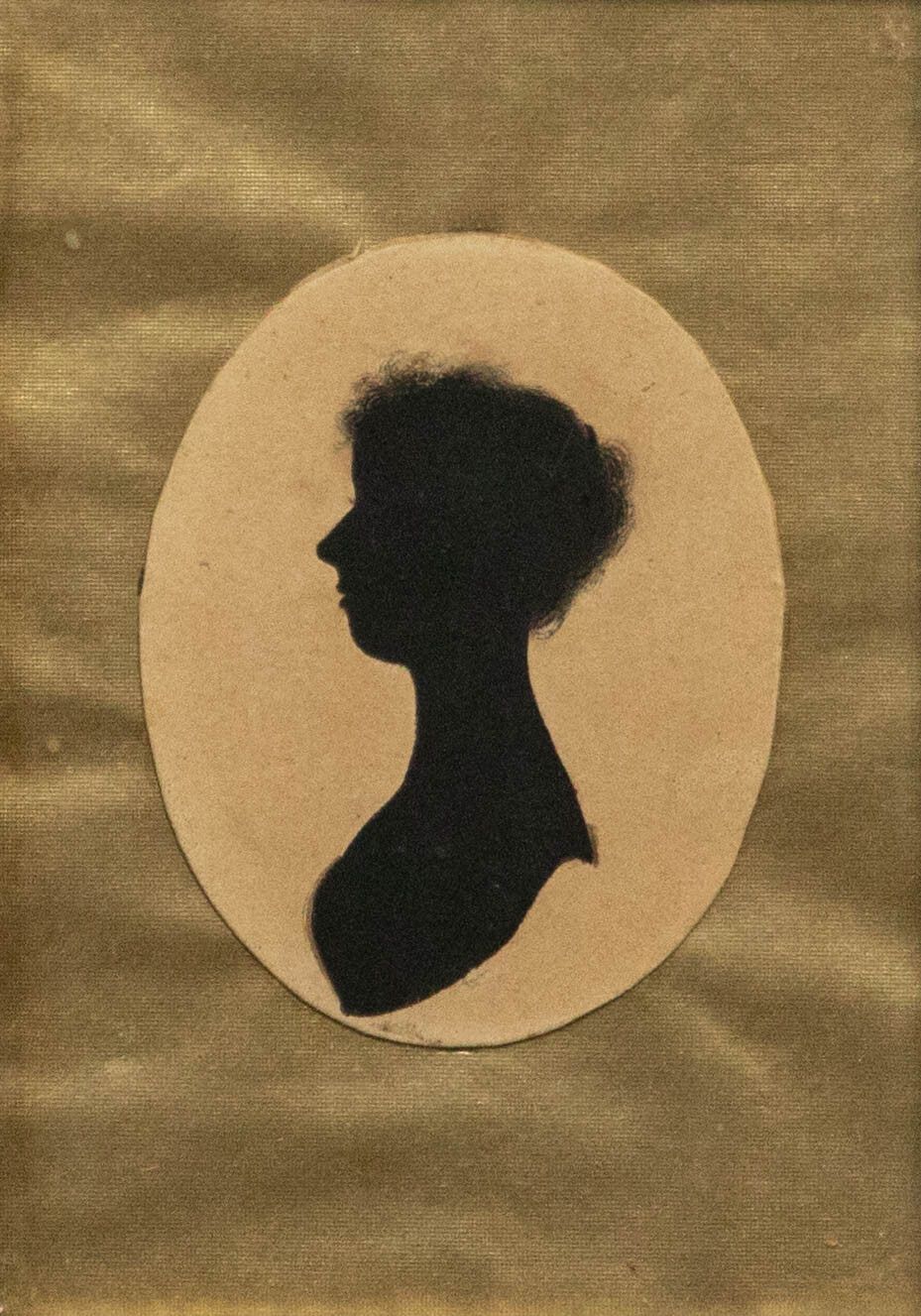 Miniature 19th Century India Ink Victorian Lady In Profile photo furniture