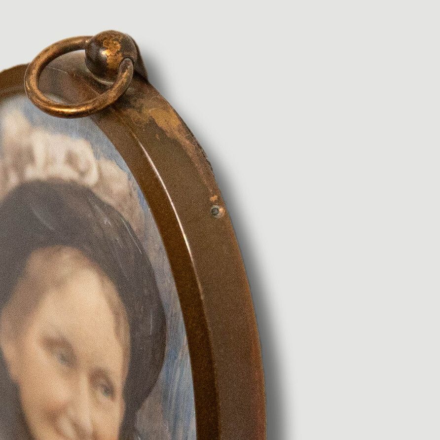 Miniature Late 19th Century Watercolour Victorian Woman In Black photo 208.0