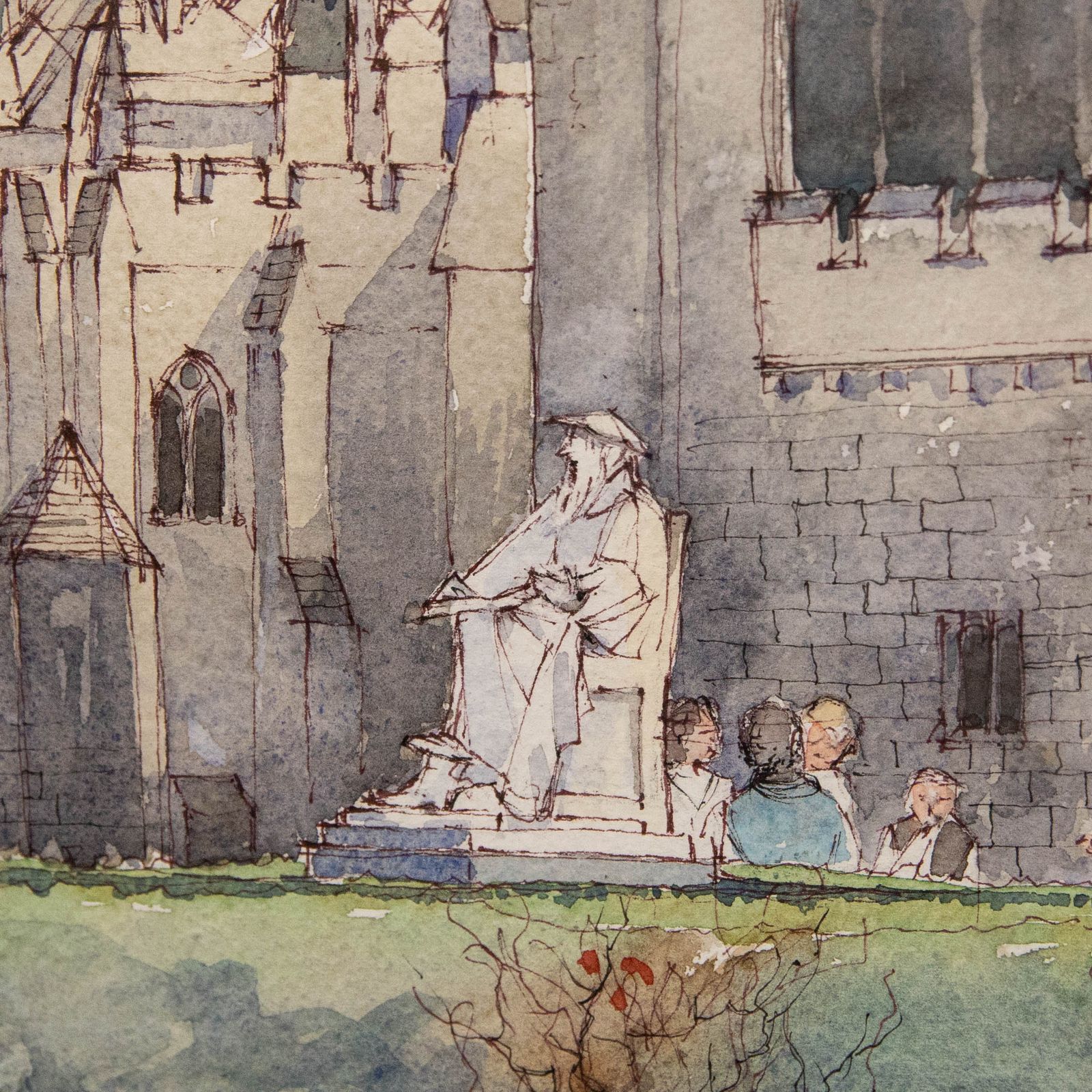 Colin Marshall  20th Century Watercolour, Cathedral Green photo 104.0