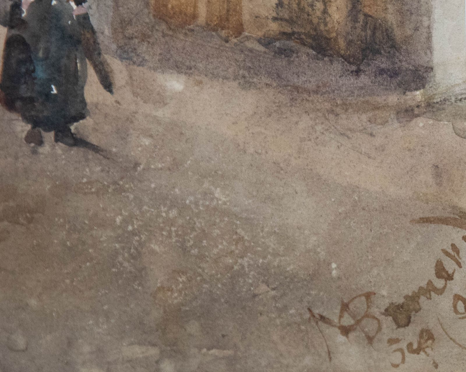 Late 19th Century Watercolour The Old City Walls photo vinterior