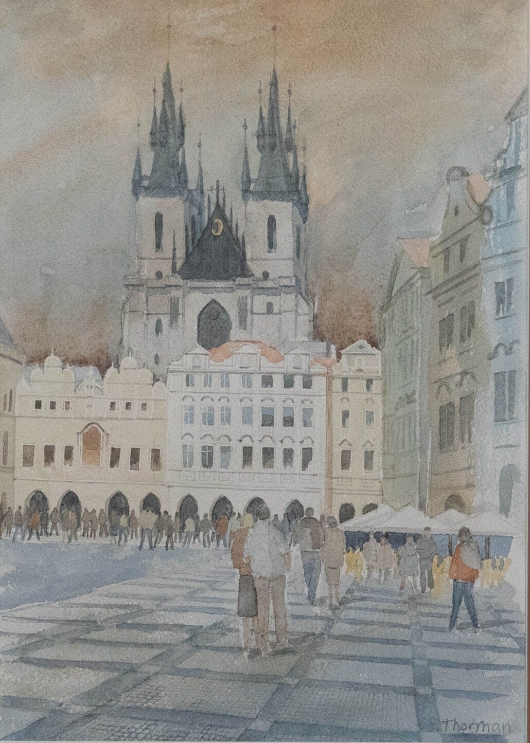 Patricia Thorman Watercolour, Church Of Our Lady Before Týn, Prague photo furniture