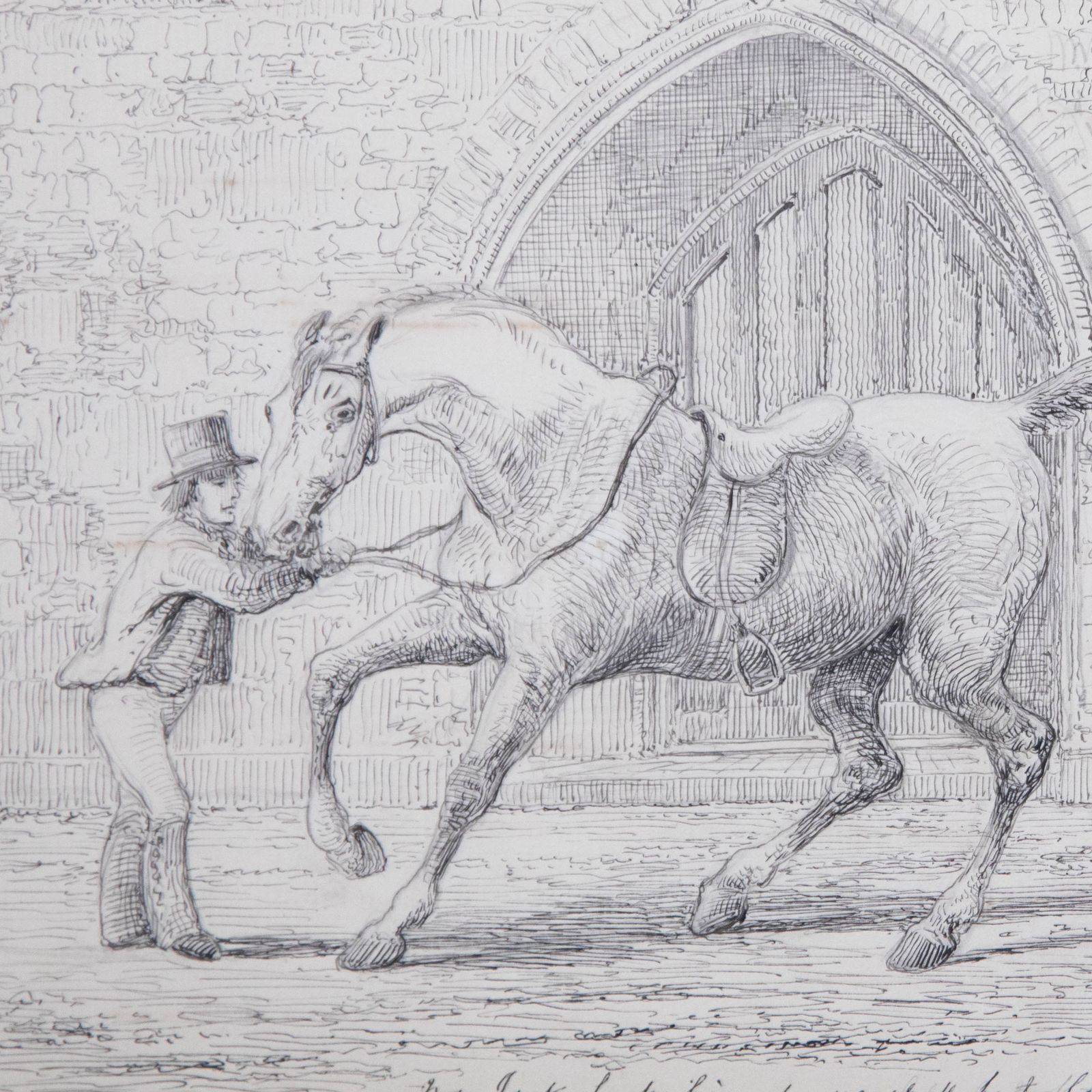 Manner Of George Cruickshank 19th Century Pen & Ink Drawing, Dutch Courage photo Art