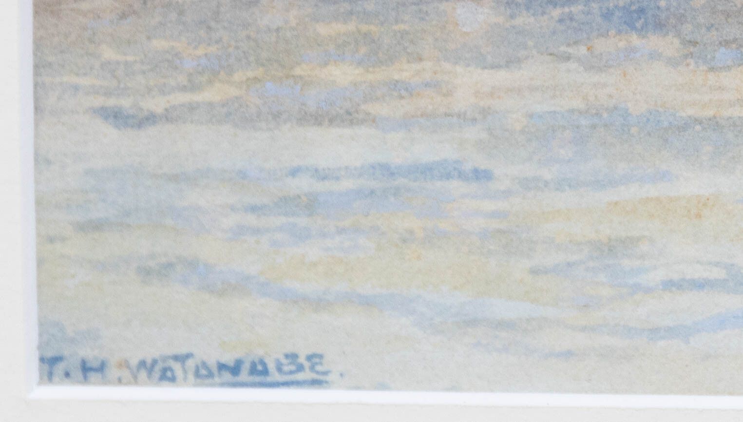 T. H. Watanabe Early 20th Century Watercolour, River Crossing Near Chucheng photo vinterior