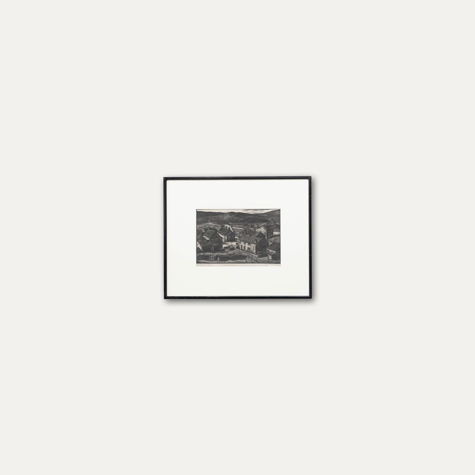 Frank Taylor Framed Mid 20th Century Woodcut, Conistone, Wharfedale photo buy