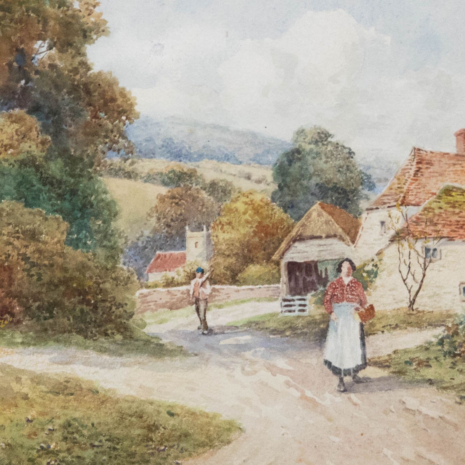 F. H. Tyndale  Early 20th Century Watercolour, Lane To The Church photo Art