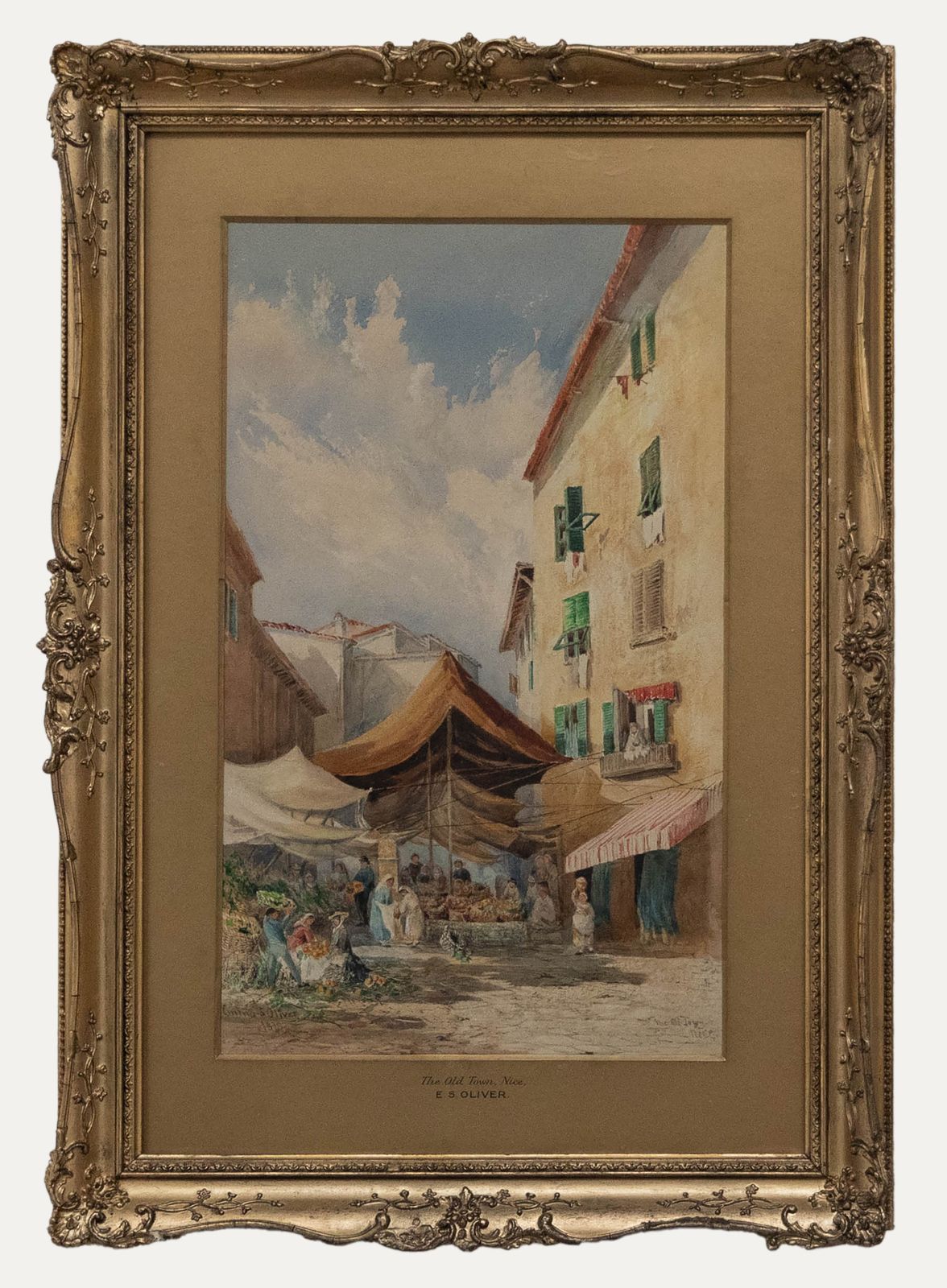 Emma Sophia Oliver Ri (1819 1885) 1978 Watercolour, Old Town Nice