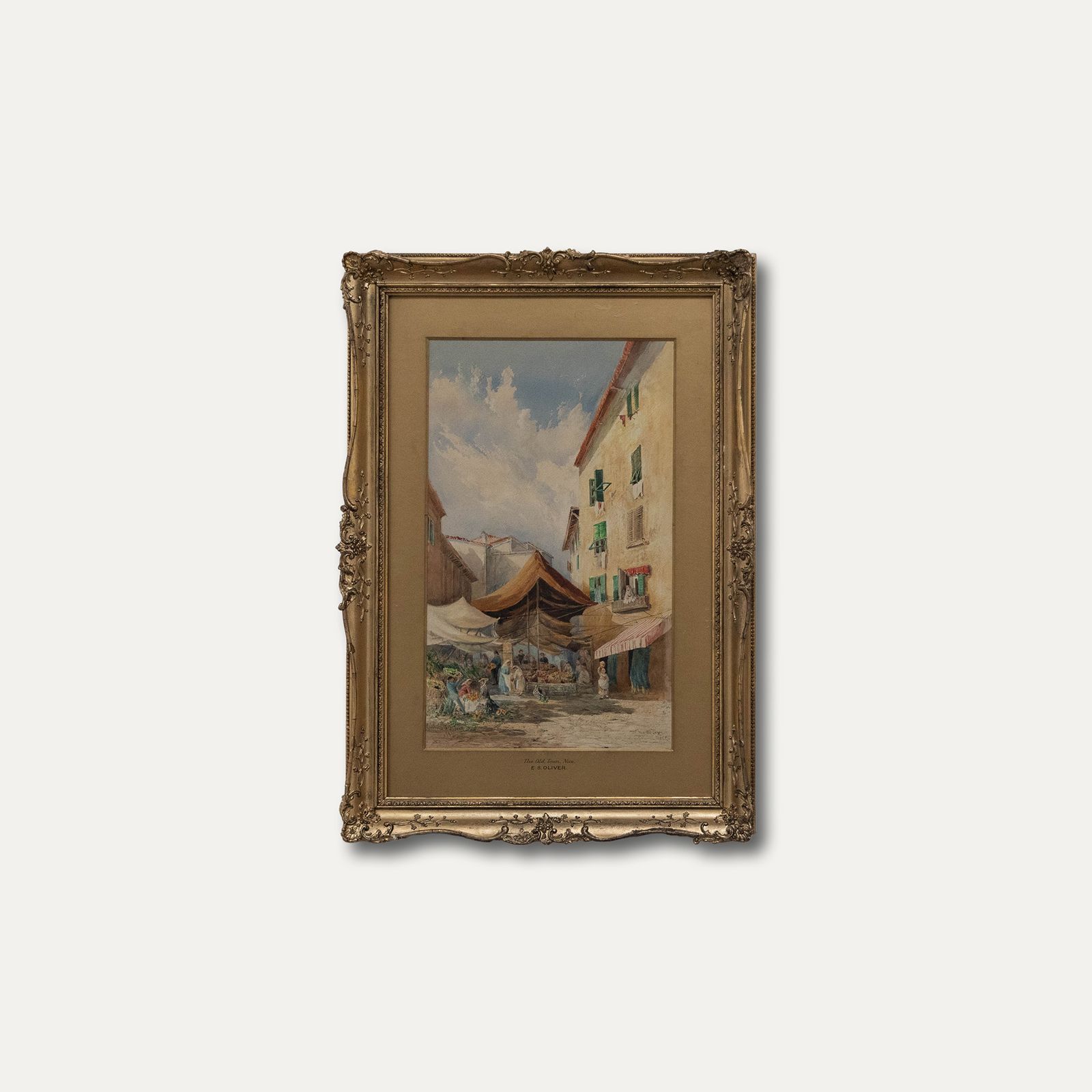 Emma Sophia Oliver Ri (1819 1885) 1978 Watercolour, Old Town Nice photo buy