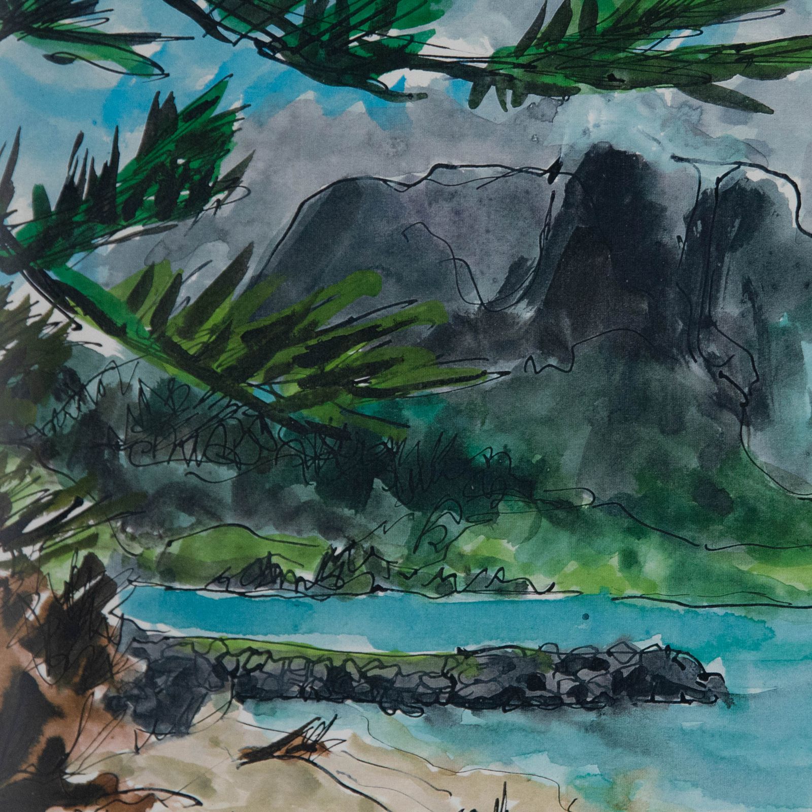 Charles Breaker (1906 1985)  Mid 20th Century Watercolour, Lord Howe Island photo Art