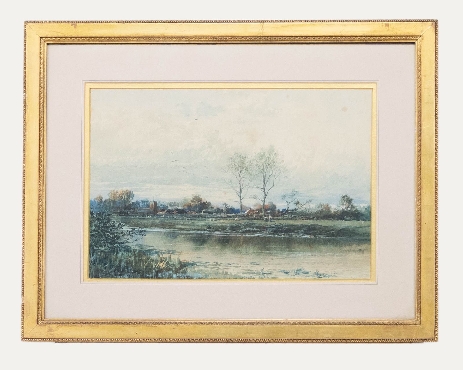 Albert Pollitt (1856 1926) Framed Watercolour, Rural Village On The River