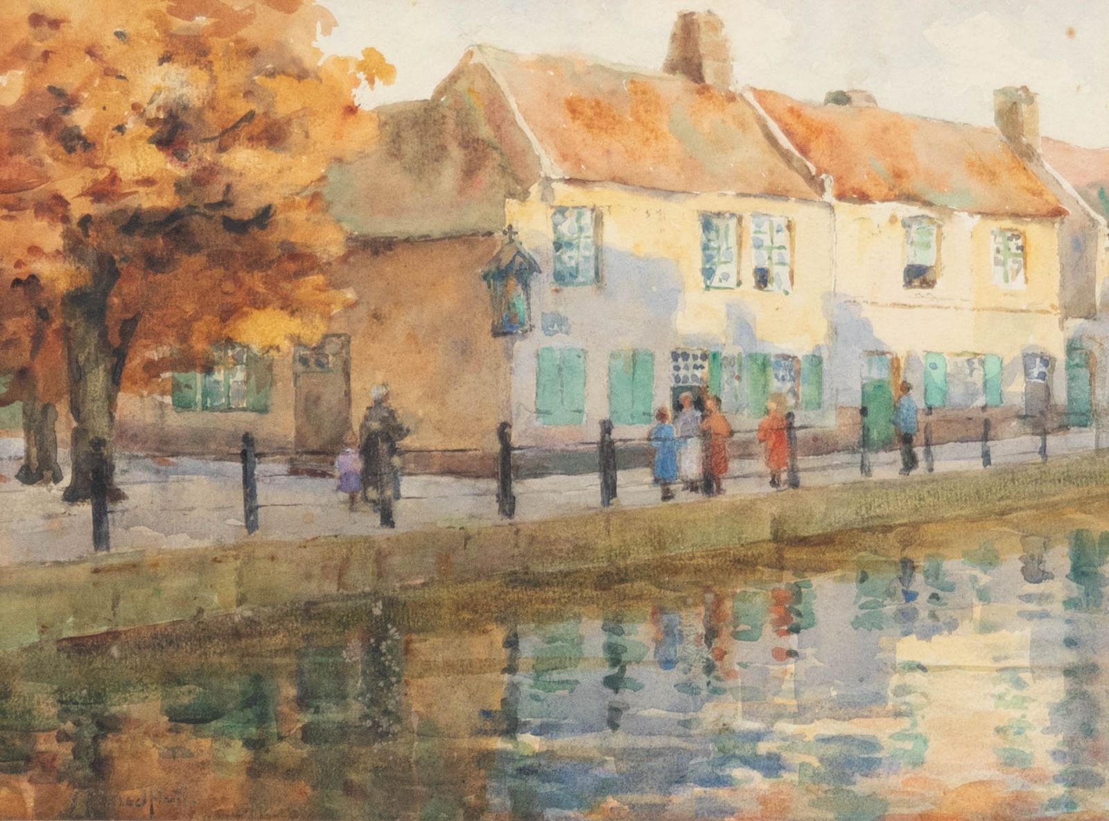 Mildred Hall (1881 1955) Early 20th Century Watercolour, An Autumn Morning photo furniture