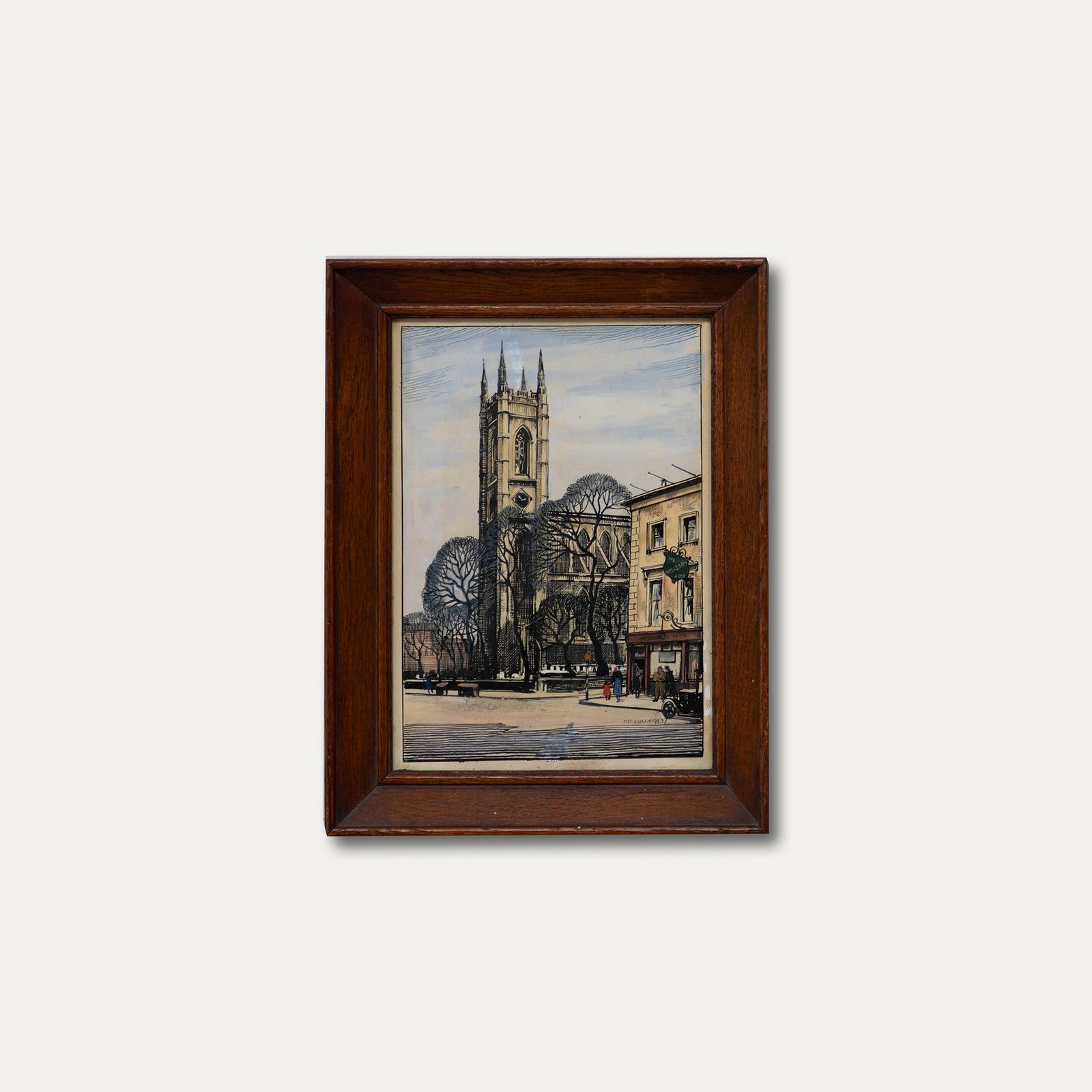 Joseph R. Radcliffe Macculloch (1893 1961) Watercolour, St Luke's, Chelsea photo vinterior