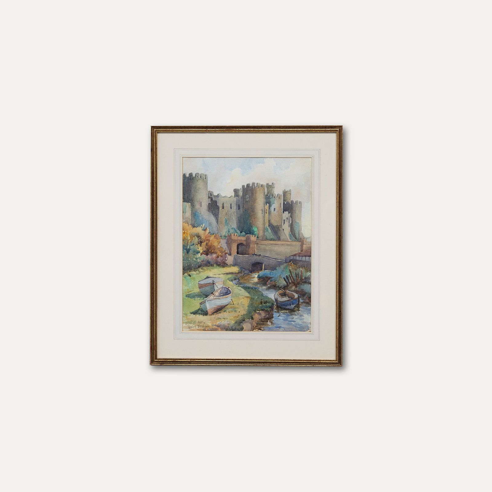 Helen Priscilla Seddon Stisa (1891 1975) Watercolour, Conwy Castle photo buy
