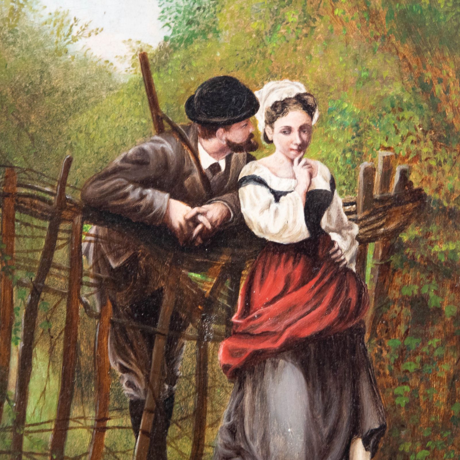 Italian School  1886 Oil Lovers At The Gate photo Art