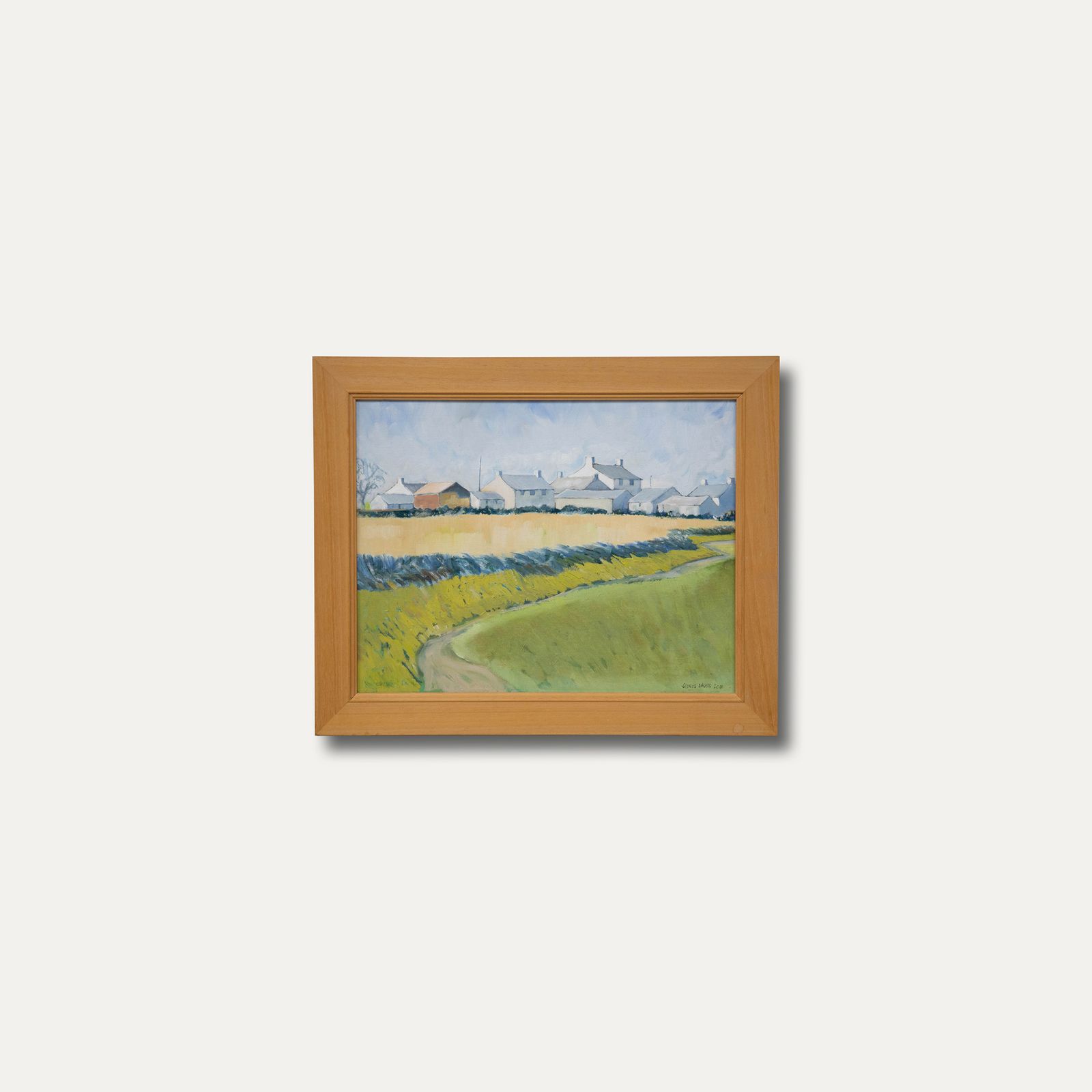 Seiriol Davies Framed Contemporary Oil, Coastal Farm, Pembrokeshire photo buy