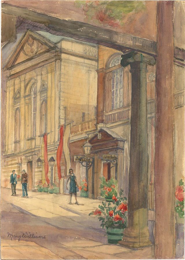 Mary Williams R.W.A. S.W.A. (1911 2002)  Watercolour, The Pump Rooms photo furniture