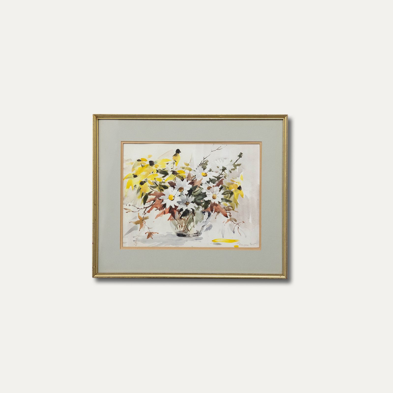 Marjorie Best (1903 1997) Watercolour, Still Life Of Flowers In A Glass Jug photo buy