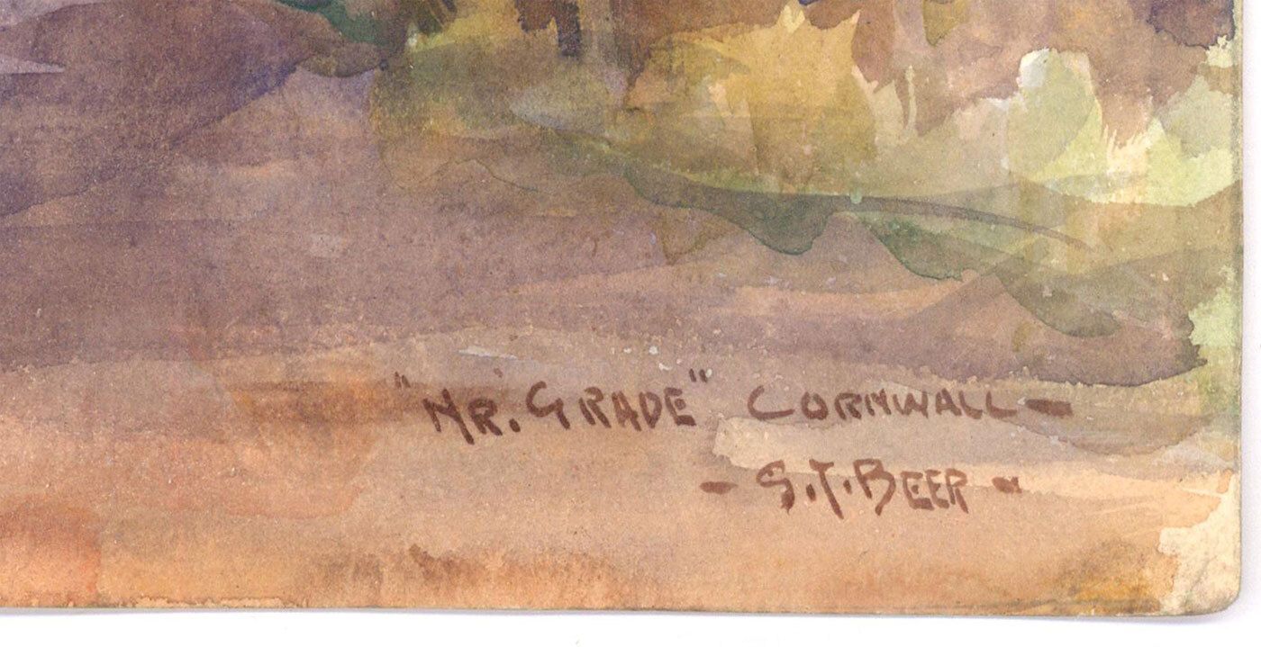 Sidney James Beer (1875 1952)  Watercolour, Near Grade, Cornwall photo for sale