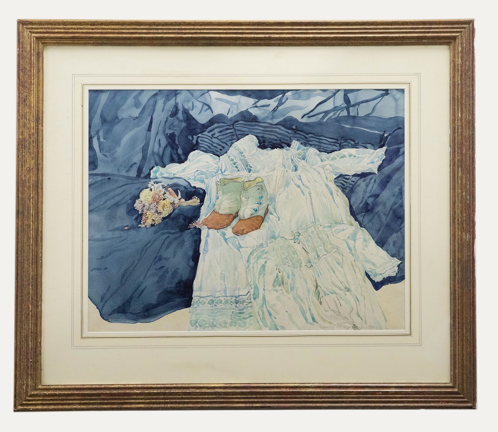 Nancy Petley Jones (B.1953) Framed 20th Century Watercolour, The First Shoes