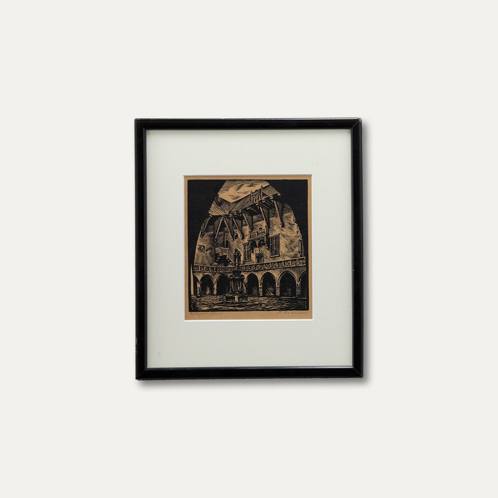 Stanislaw Raczynski (1903 1982) Framed Woodcut, Collegium Maius photo buy