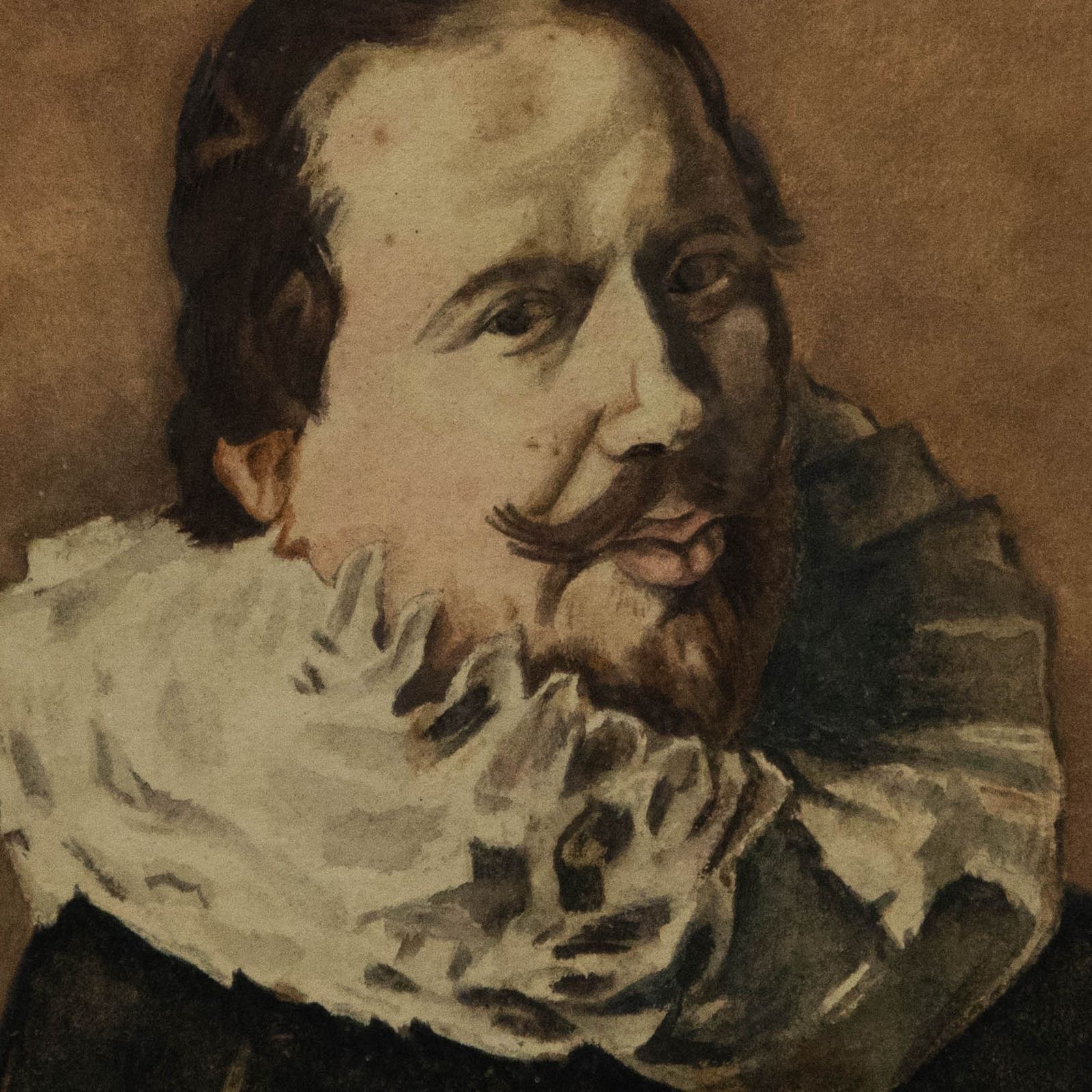 19th Century Watercolour Artist's Self Portrait photo Art