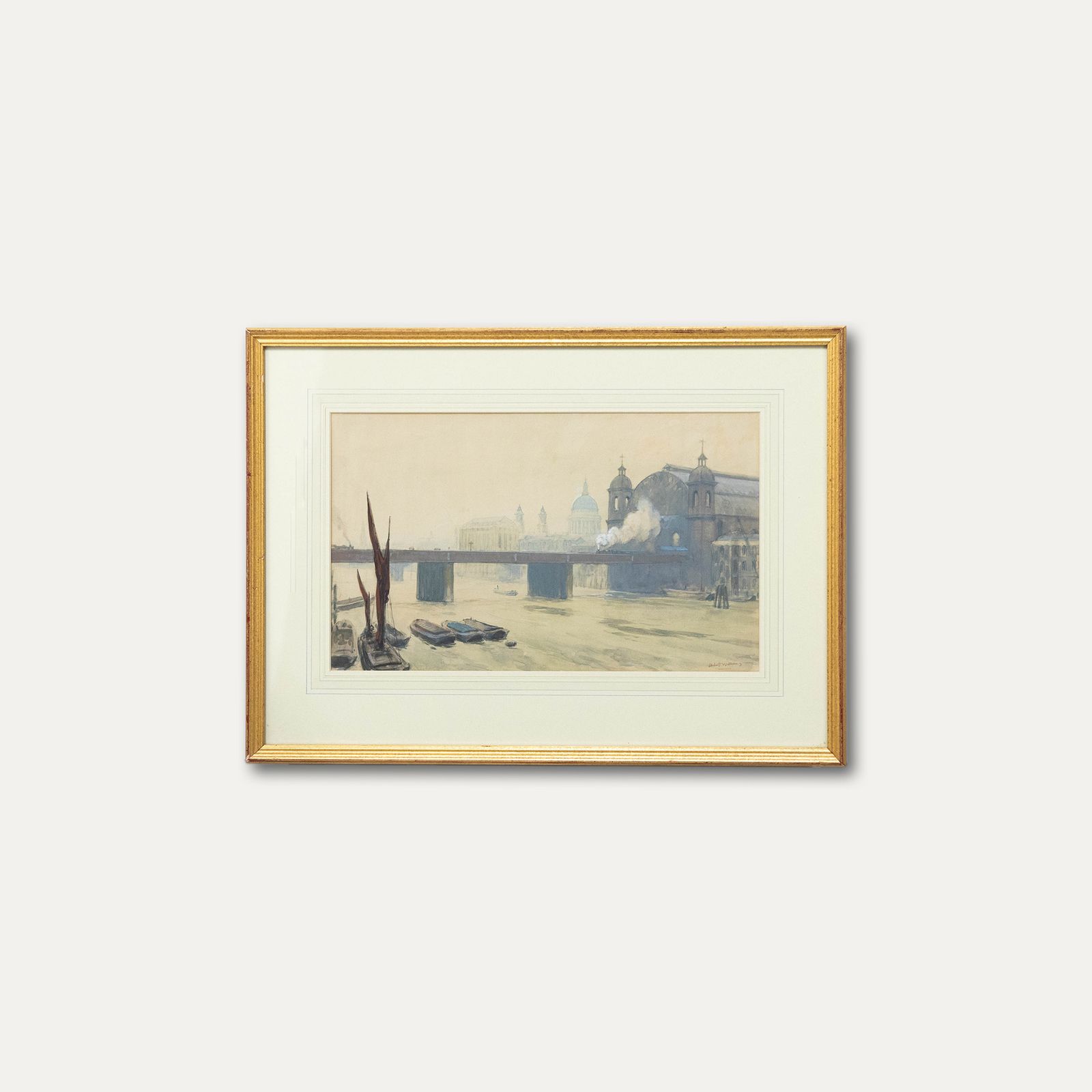 Hubert John Williams (1905 1989) Watercolour, Canon Street Railway Bridge 93 photo buy