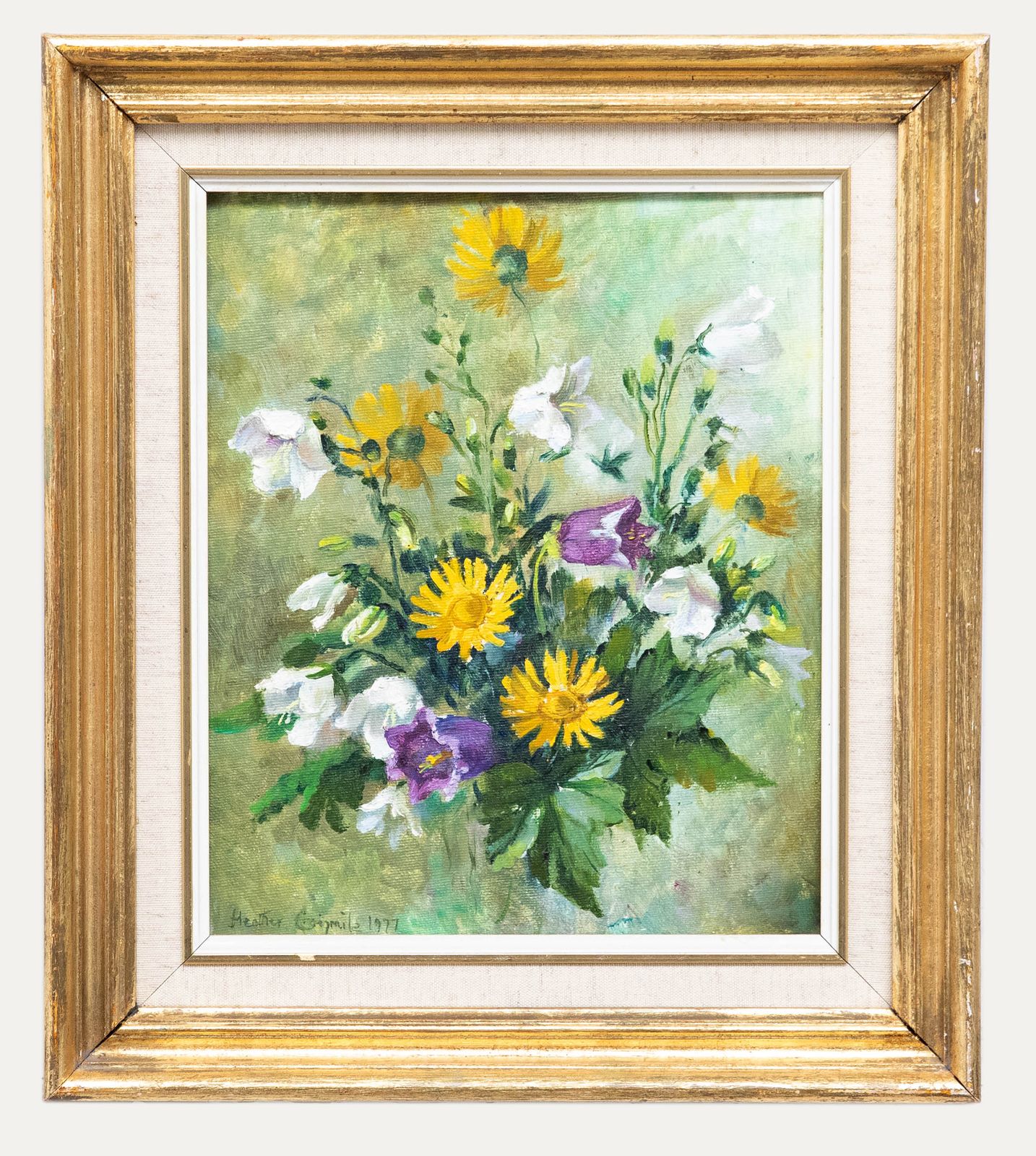 Heather Craigmile Framed 20th Century Oil, Penstemons & Coneflowers