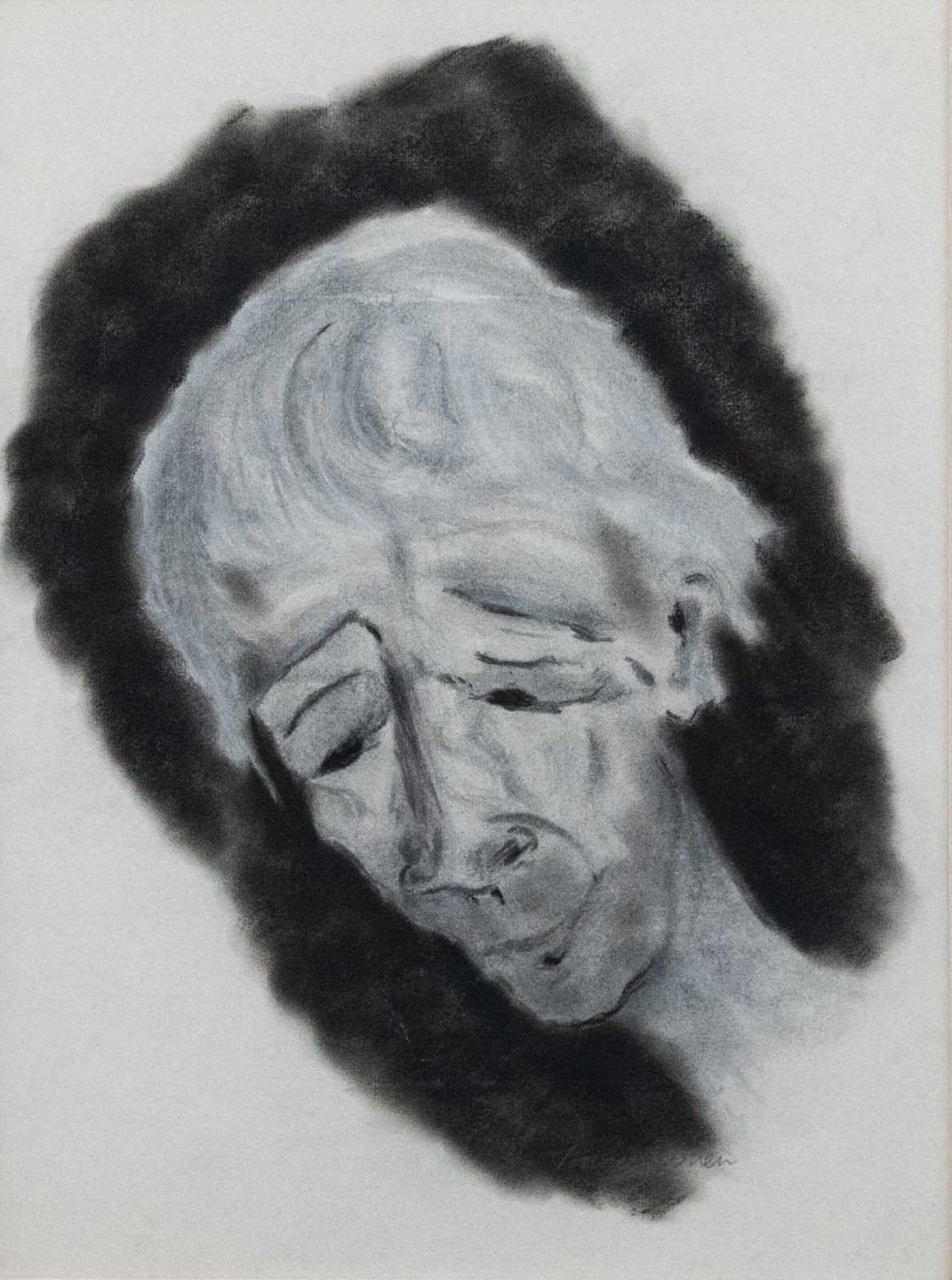Frances Cohen Gillespie (1939 1998) Charcoal Drawing, Deep Thinker photo furniture