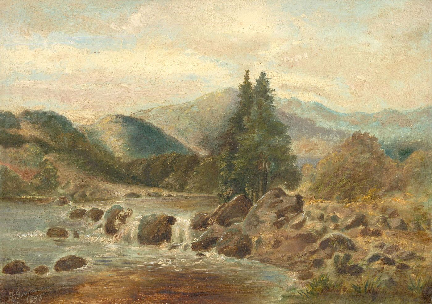 F. Donovan 1895 Oil, Highland River