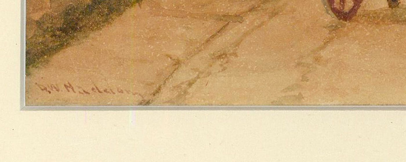 David W. Haddon (Fl. 1884 1911) Framed Watercolour, Horse And Cart Scene photo Art
