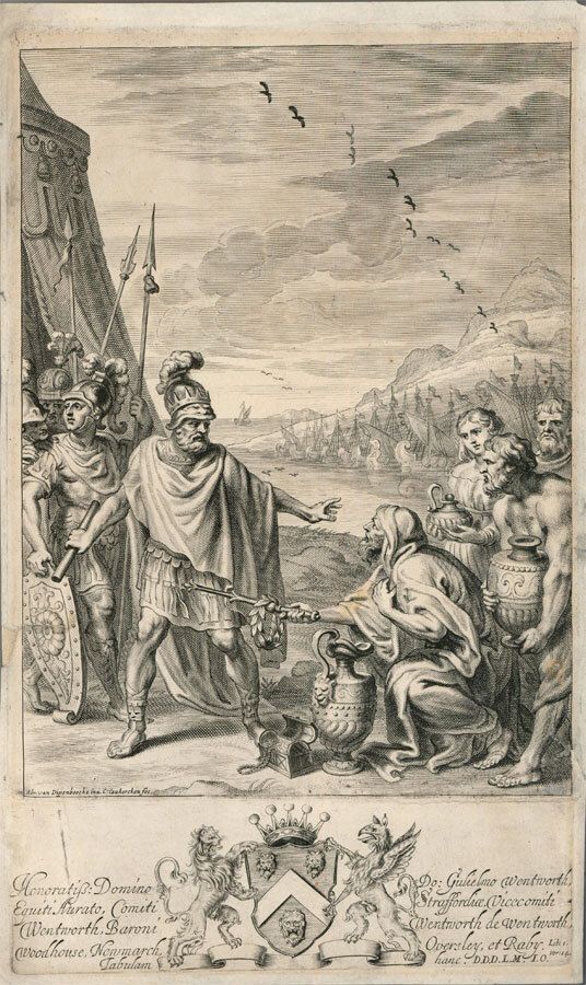 Cornelis Van Caukercken (1626 1680) 17th Century Engraving, Chryses & Agamemon photo furniture