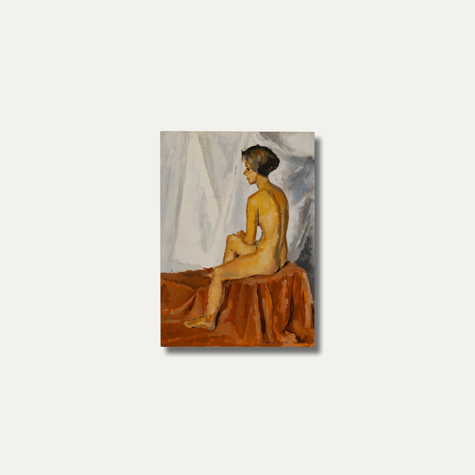 Brian Chugg (1926 2003) Mid 20th Century Oil, Champêtre Nude photo vinterior