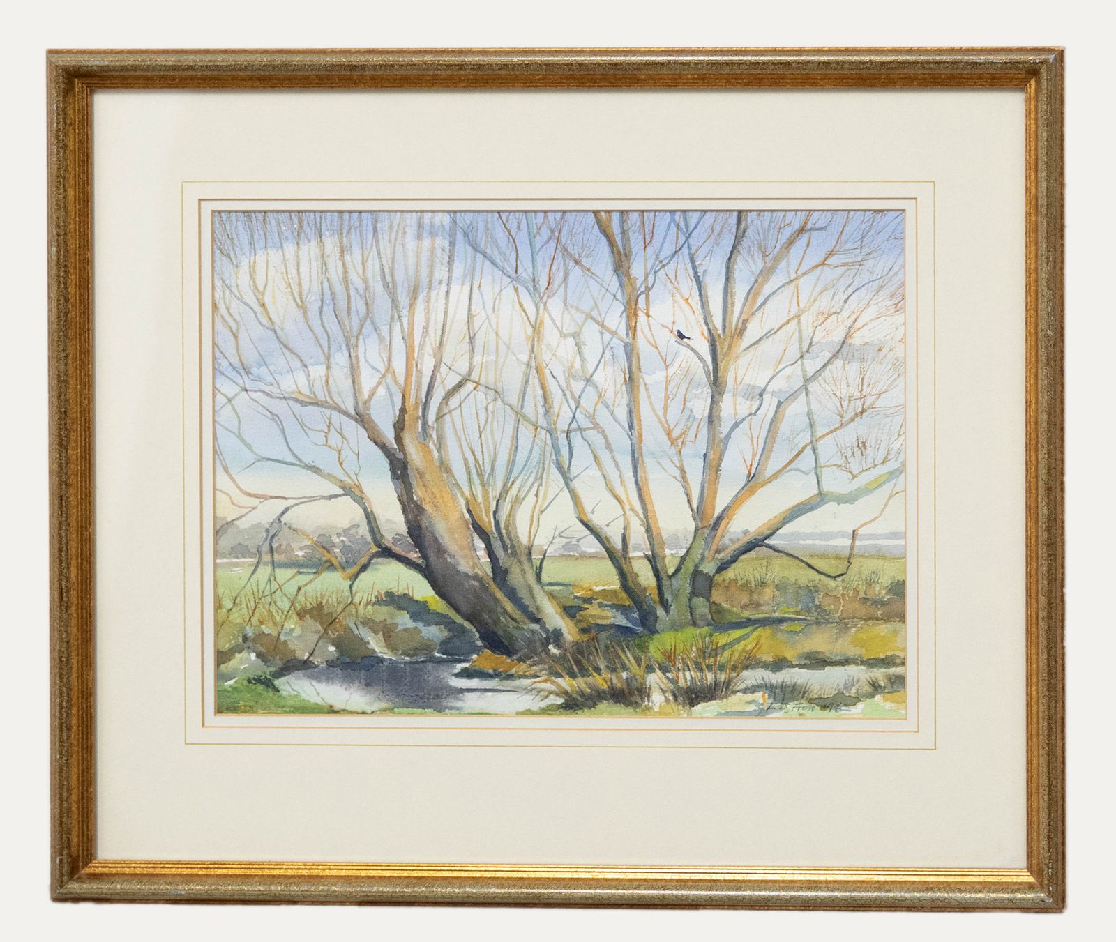 L. S. Frost Framed Contemporary Watercolour, Willows By The Water