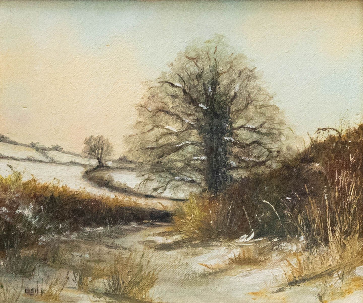 Linda Silk  Contemporary Oil, Winter Scene At Wick photo furniture
