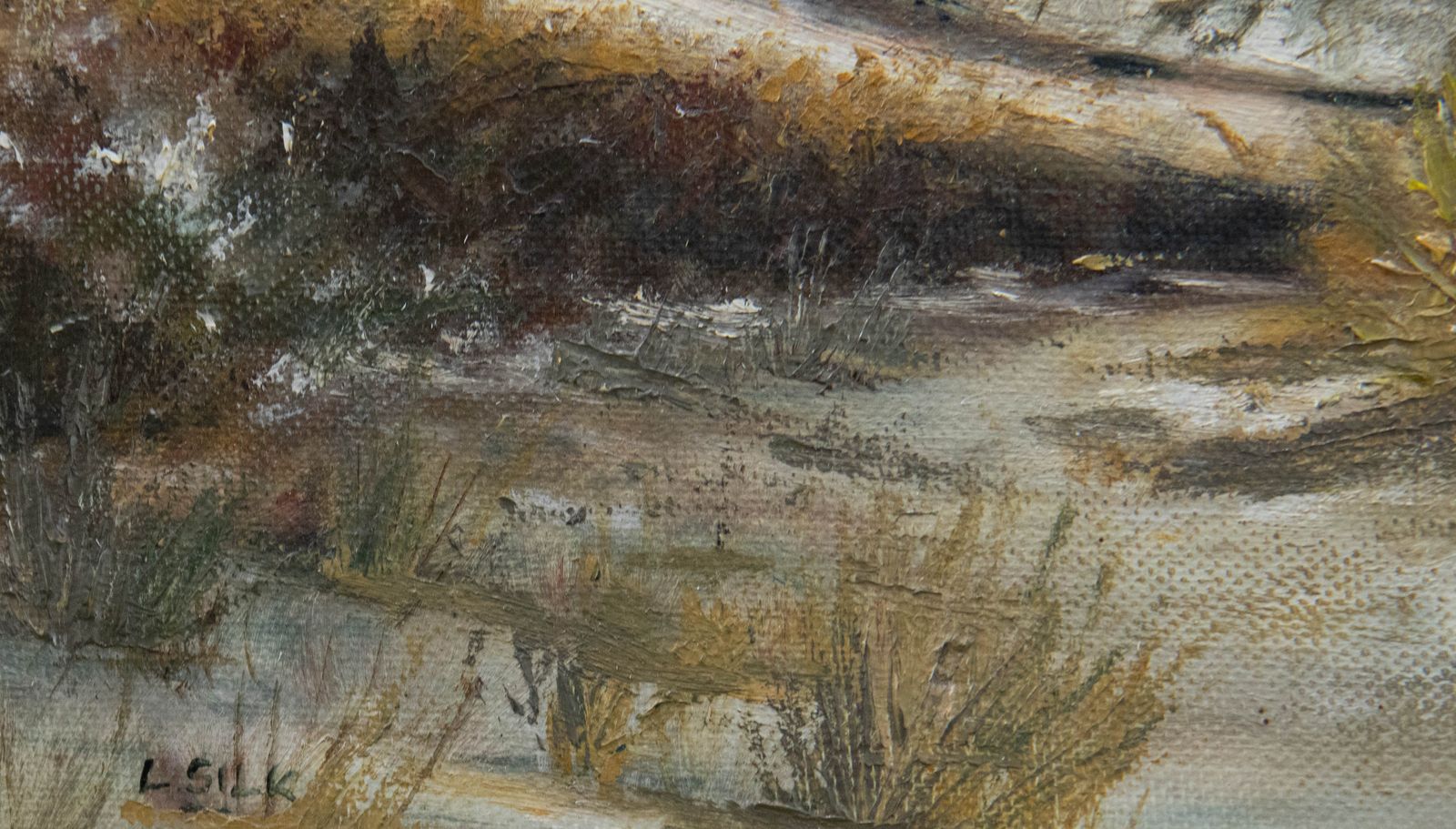 Linda Silk  Contemporary Oil, Winter Scene At Wick photo vinterior