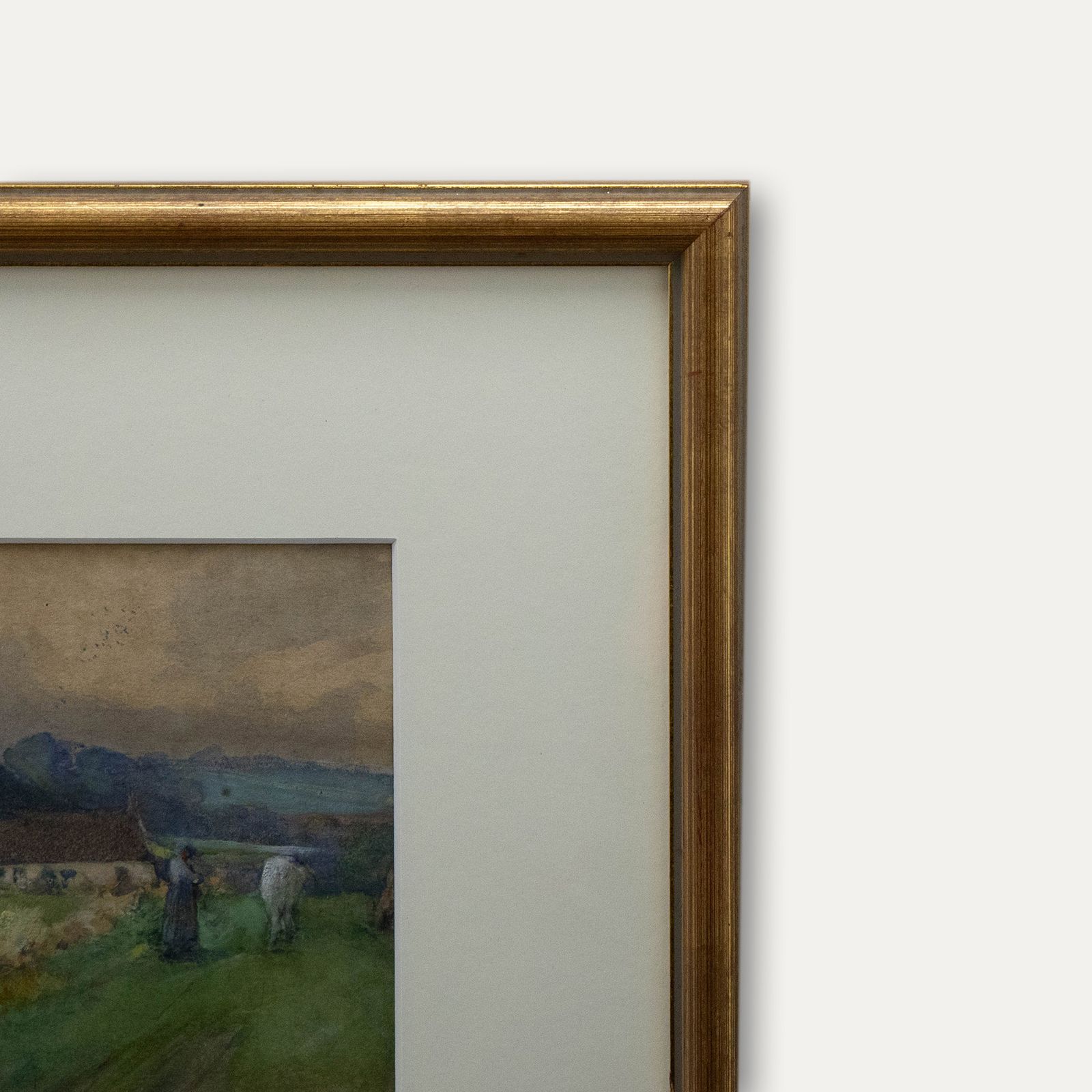 Framed Early 20th Century Watercolour View Of Corfe Castle photo Art