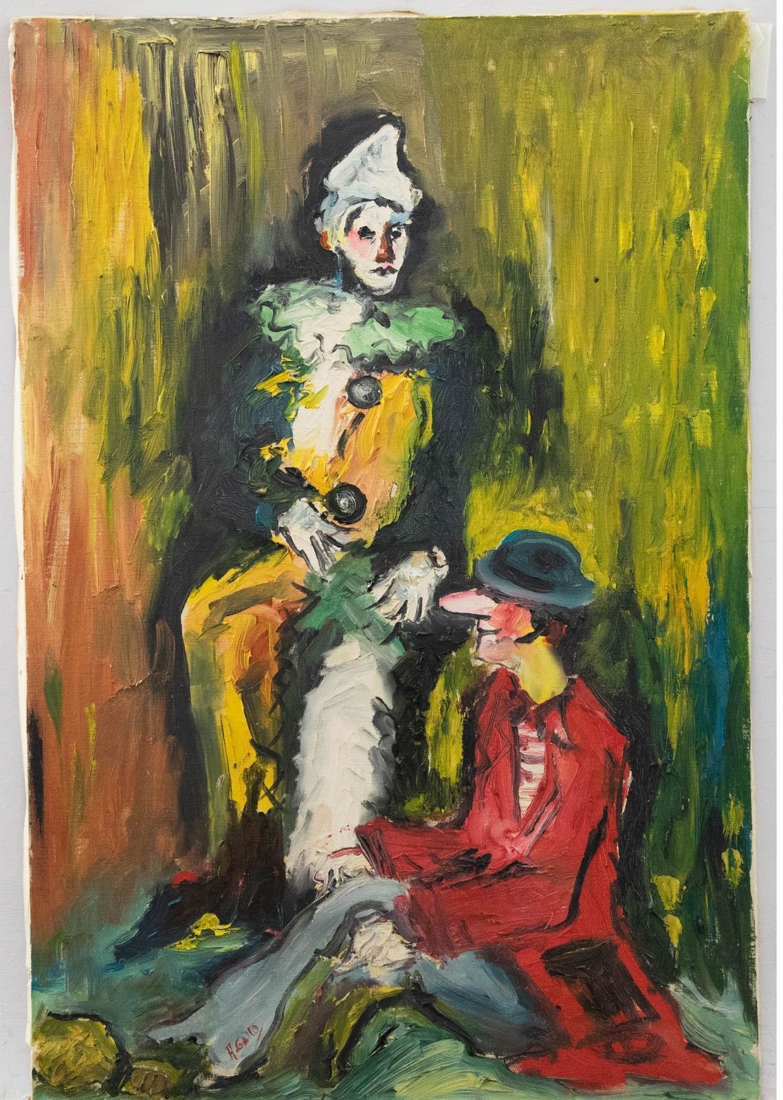 H. Gallo 20th Century Oil, Two Clowns photo furniture