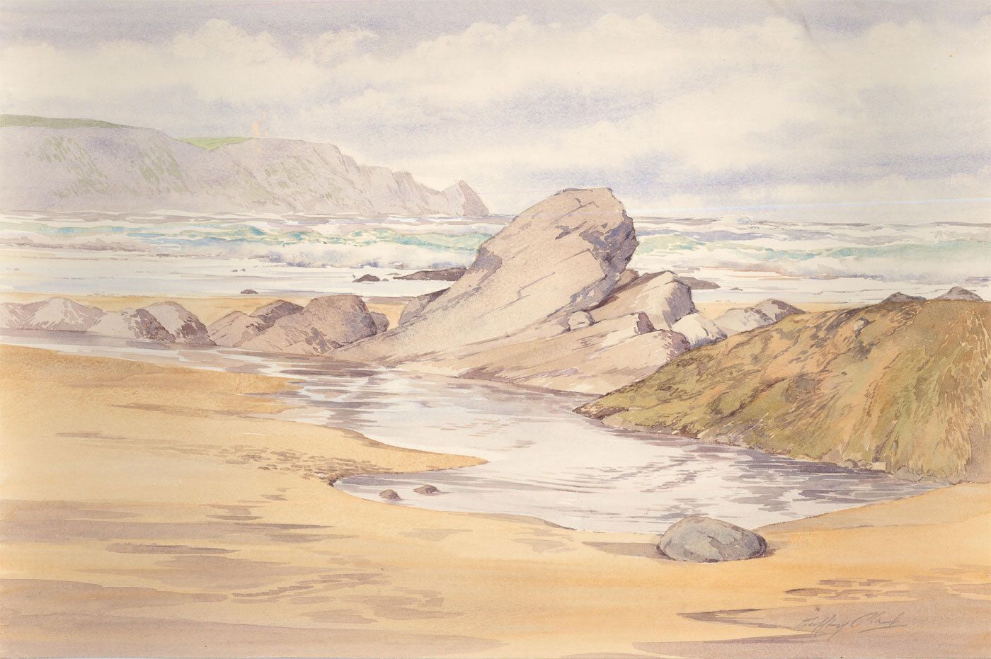 Geoffrey Plant (1939 2000) 20th Century Watercolour, The Rock Pools