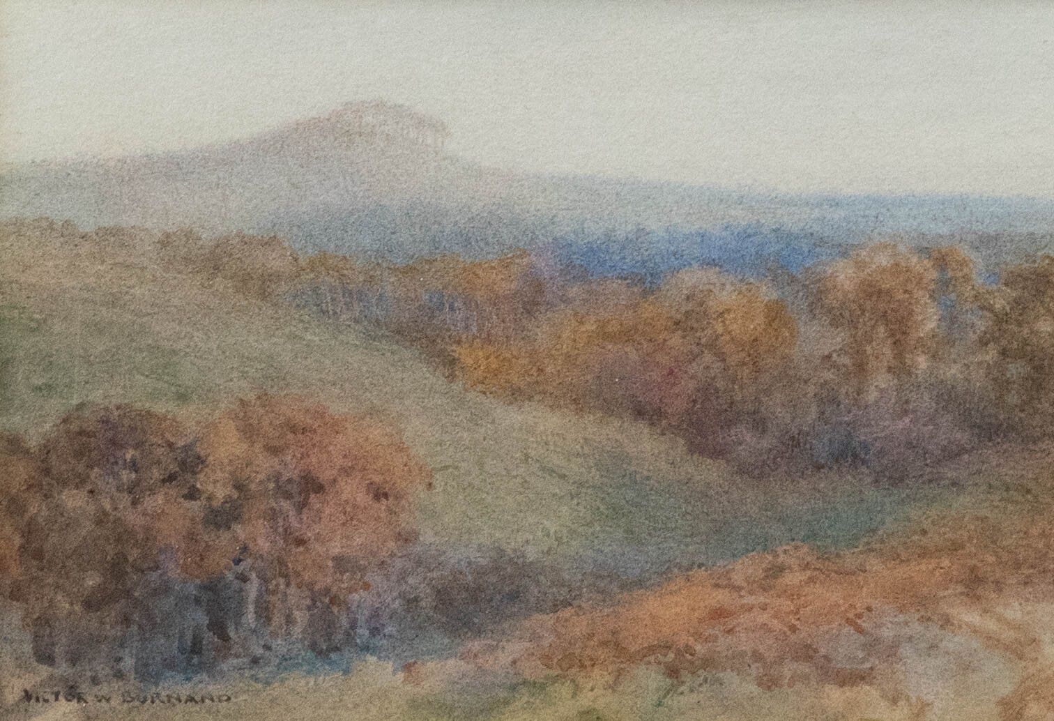 Victor Wyatt Burnand (1868 1940) Watercolour, Crooksbury Hill photo furniture