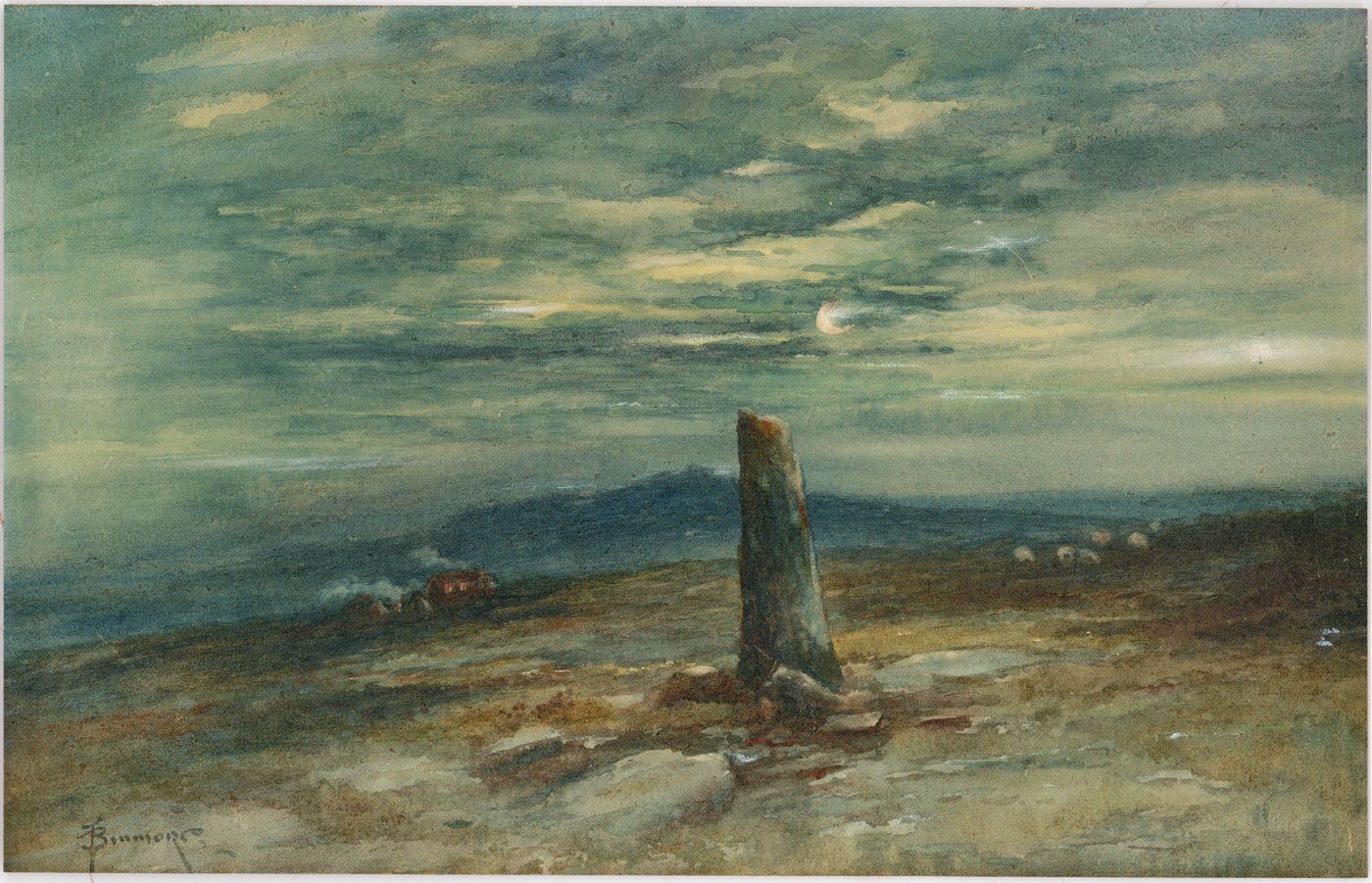 Thomas Binmore Early 20th Century Watercolour, Highland Homestead photo furniture