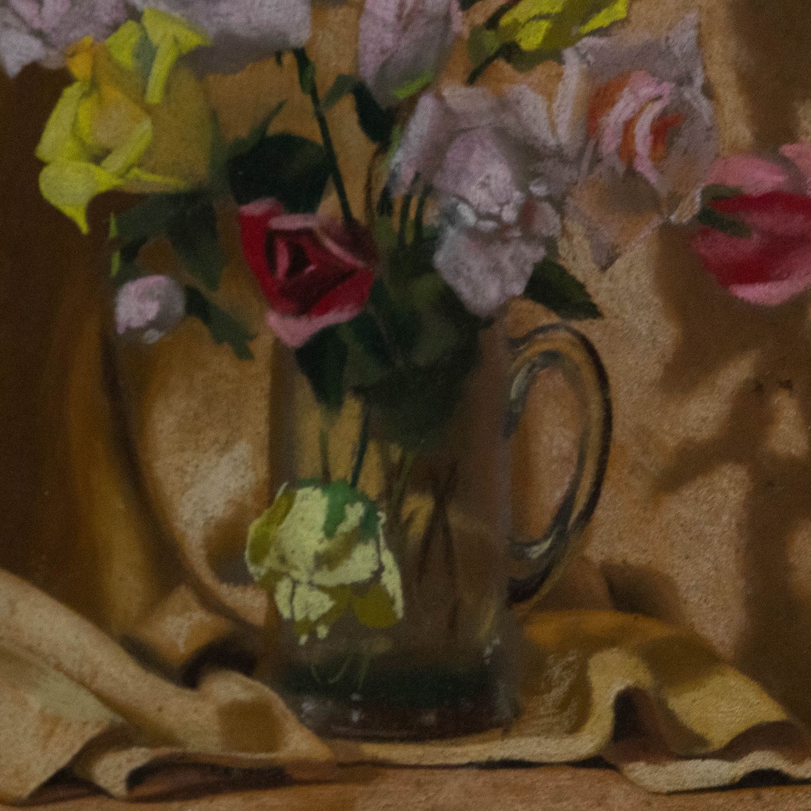 Vivian Bewick (1912 1999) Mid 20th Century Pastel, Roses In A Glass Tankard photo Art