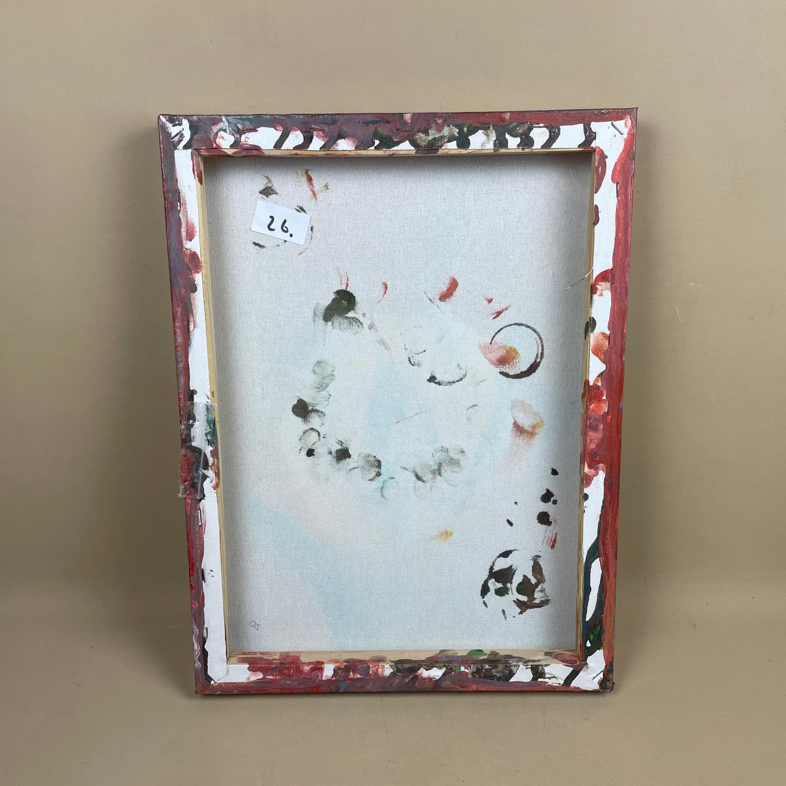 photo for sale Vintage Marbled Painting Picture Original Artwork Canvas Marble Pattern Wood Frame Painted Art Rectangle 41x31cm Wall Hanging Marbling