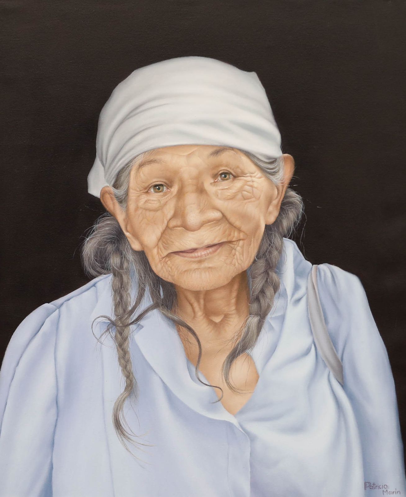 Patricio Marin 20th Century Oil, Serenity In Old Age photo furniture