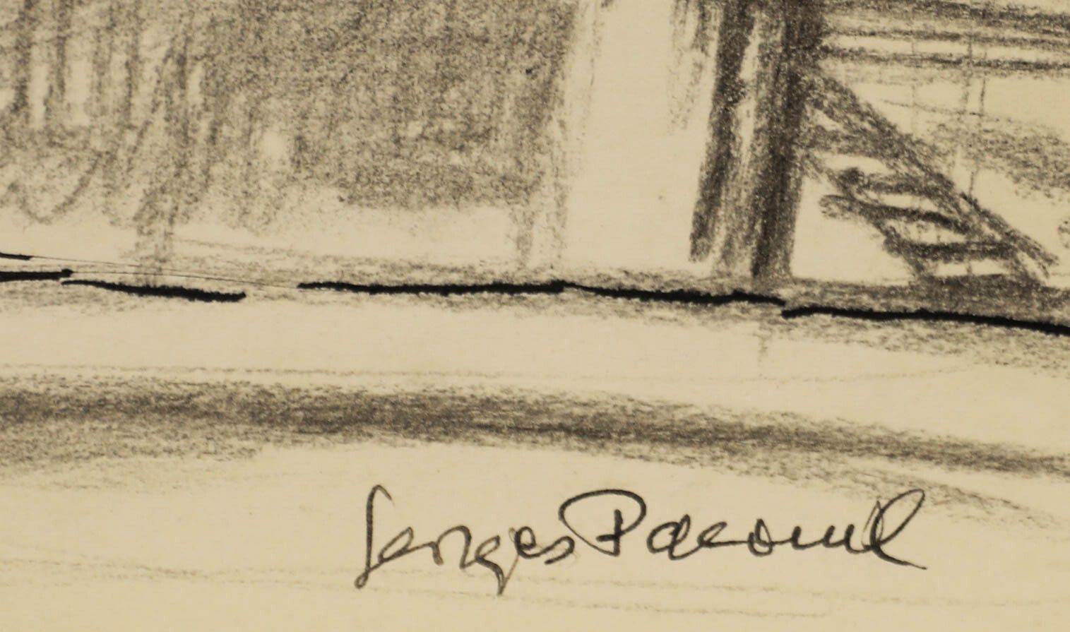 Georges Pacouil (1903 1996) Mid 20th Century India Ink, The Car Dealership II photo 77.0