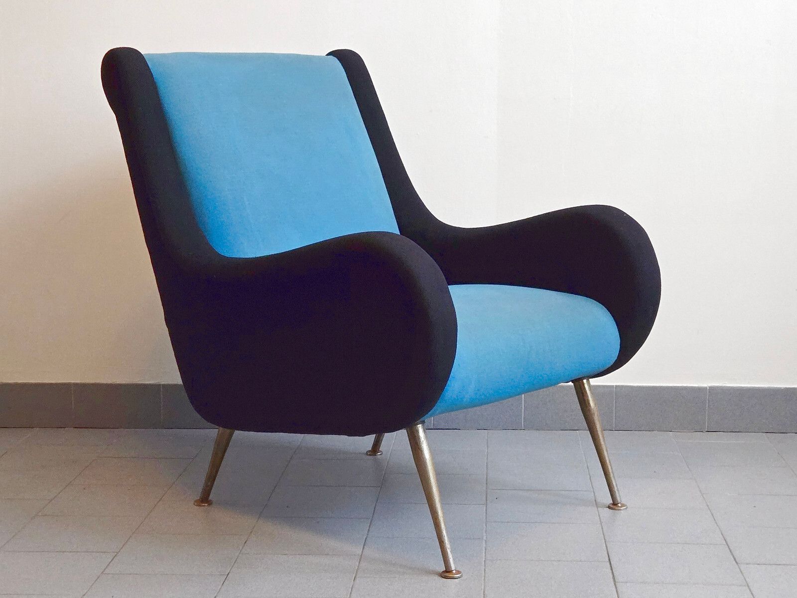 Vintage 1950 Rockabilly Wool Jersey Armchair Dlg Marco Zanuso Arflex 50s