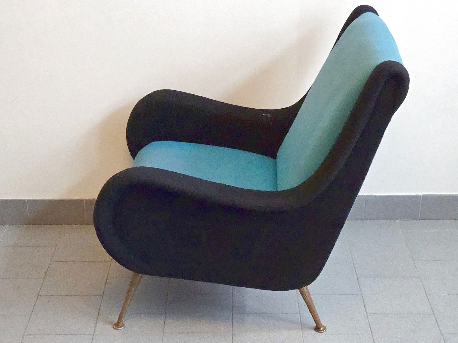 Vintage 1950 Rockabilly Wool Jersey Armchair Dlg Marco Zanuso Arflex 50s photo for sale