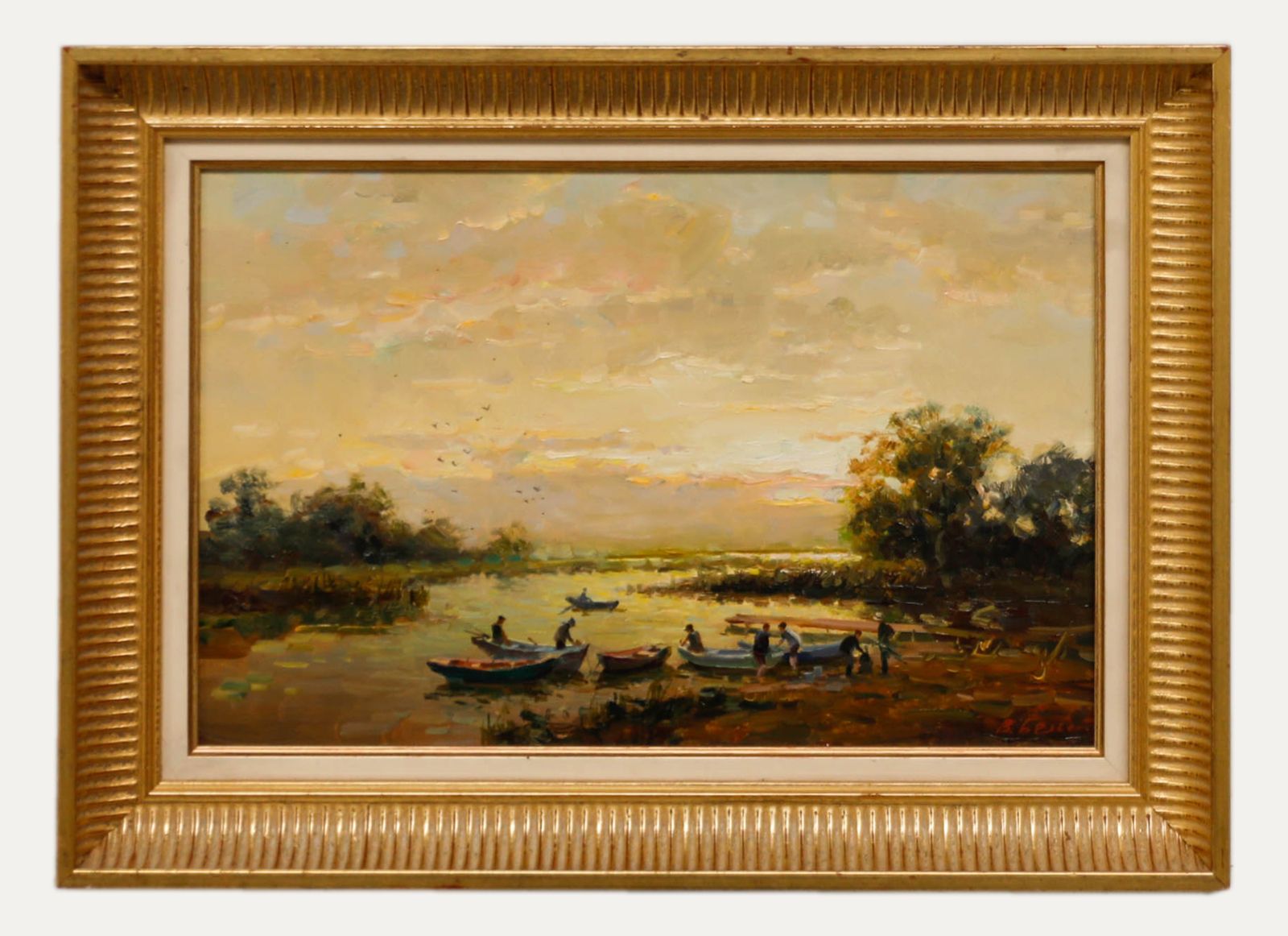 Vladimir Belsky (B.1949) 20th Century Oil, The Riverbank At Sunset