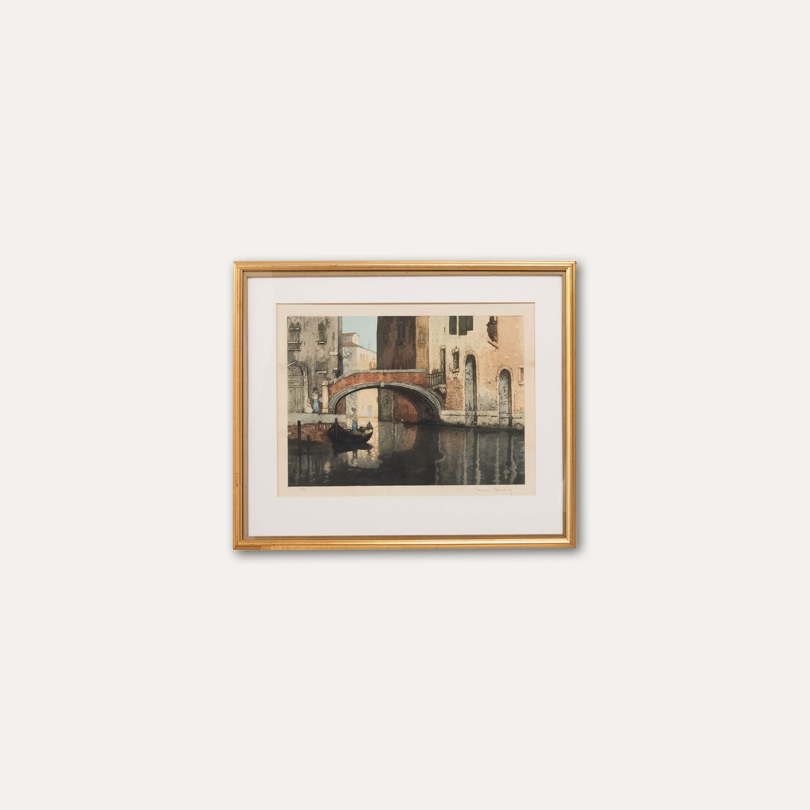 Maurice Bompard (1857 1936) Framed Early 20th Century Aquatint, Quiet Canal photo buy