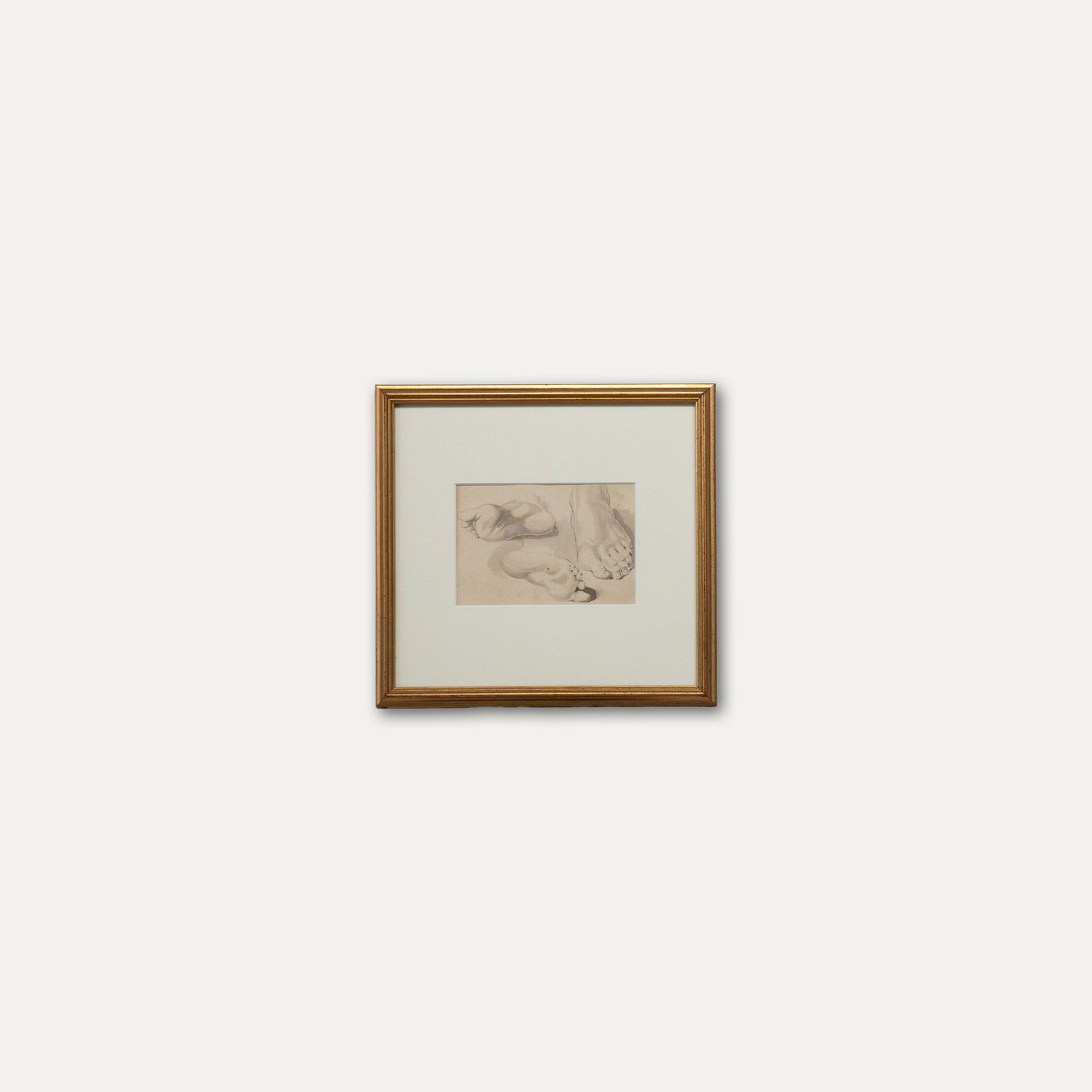 Framed 19th Century Watercolour Anatomical Study Of Feet photo vinterior