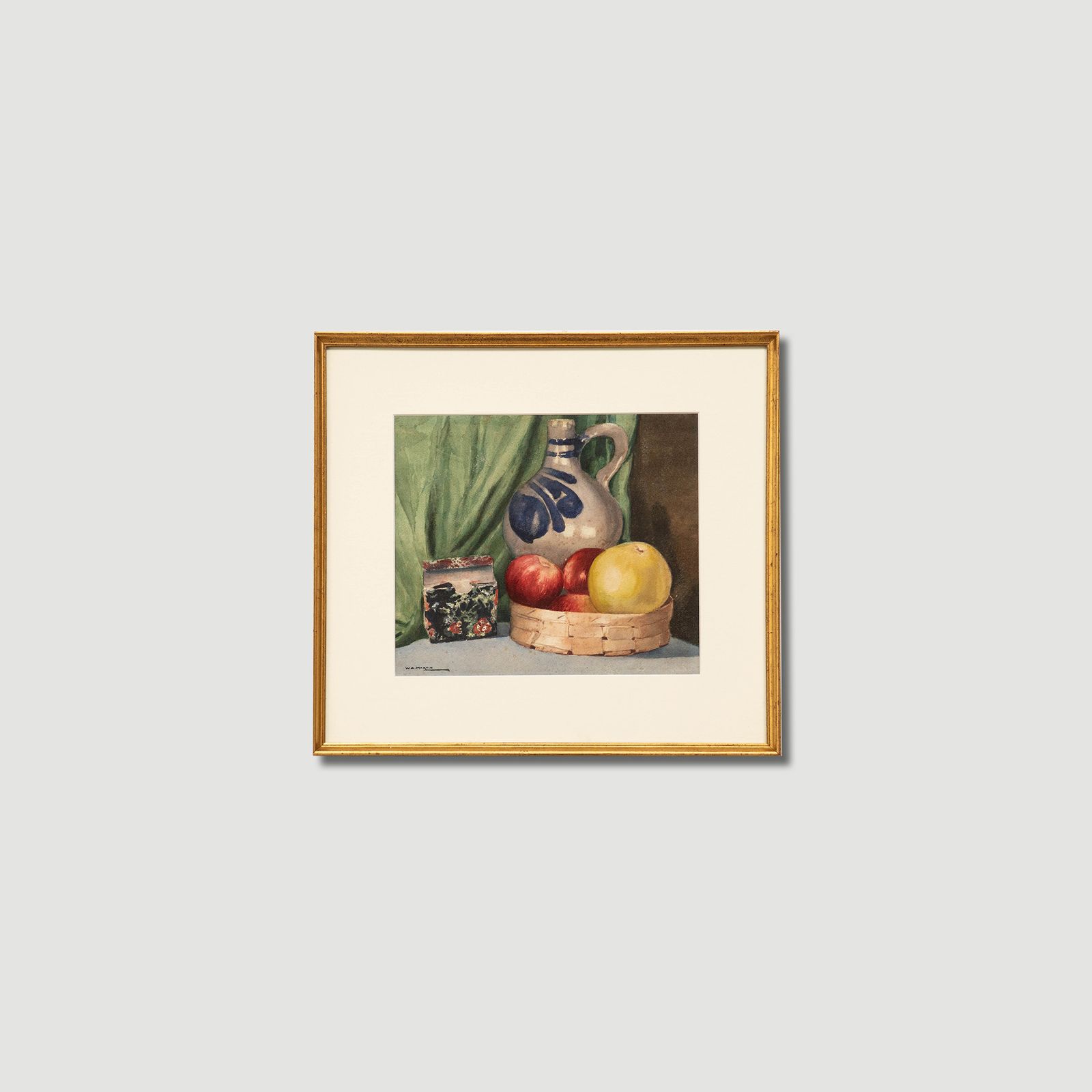 W. A. Martin Framed Mid 20th Century Watercolour, Still Life With Ceramic Jug photo buy